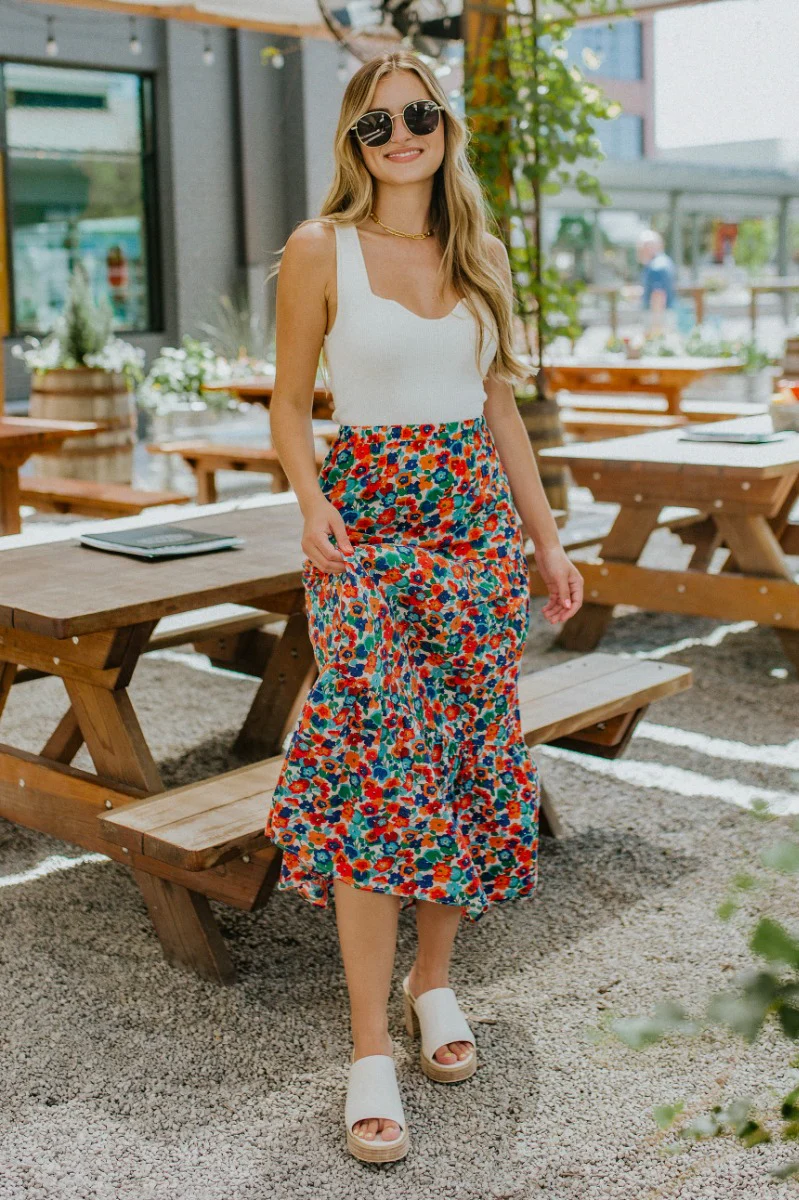 Forever Dreaming Floral Midi Skirt - Image 2