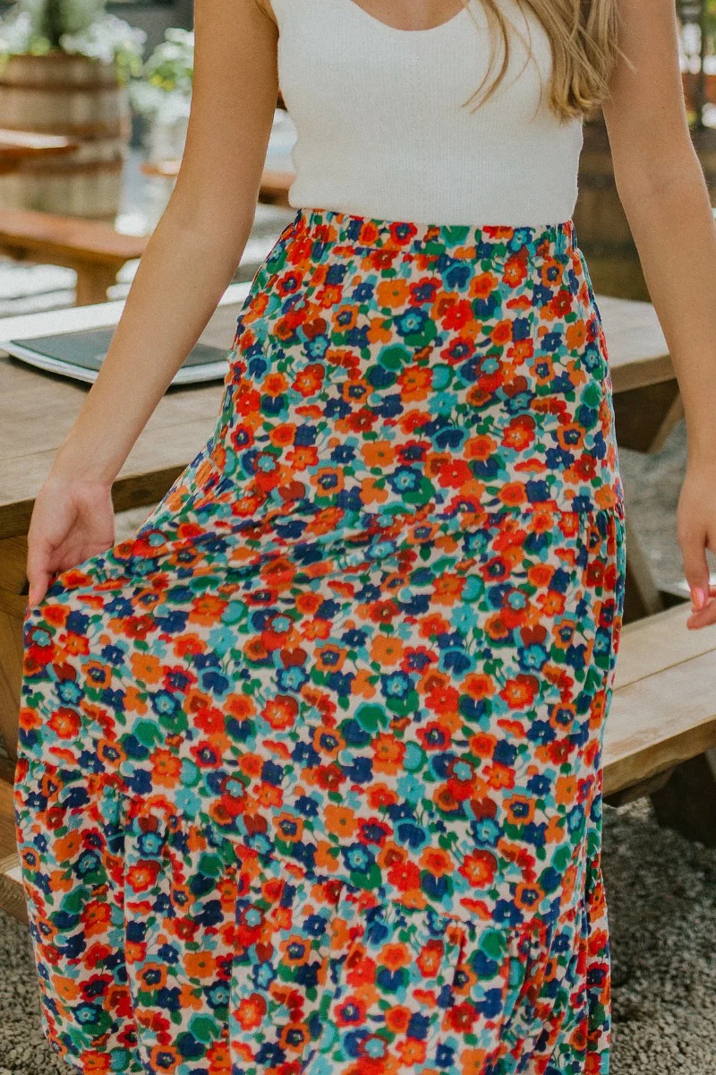 Forever Dreaming Floral Midi Skirt - Image 3