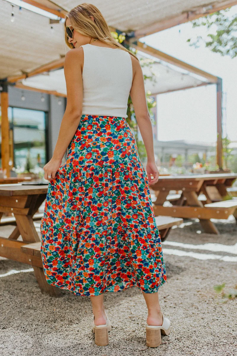 Forever Dreaming Floral Midi Skirt - Image 4
