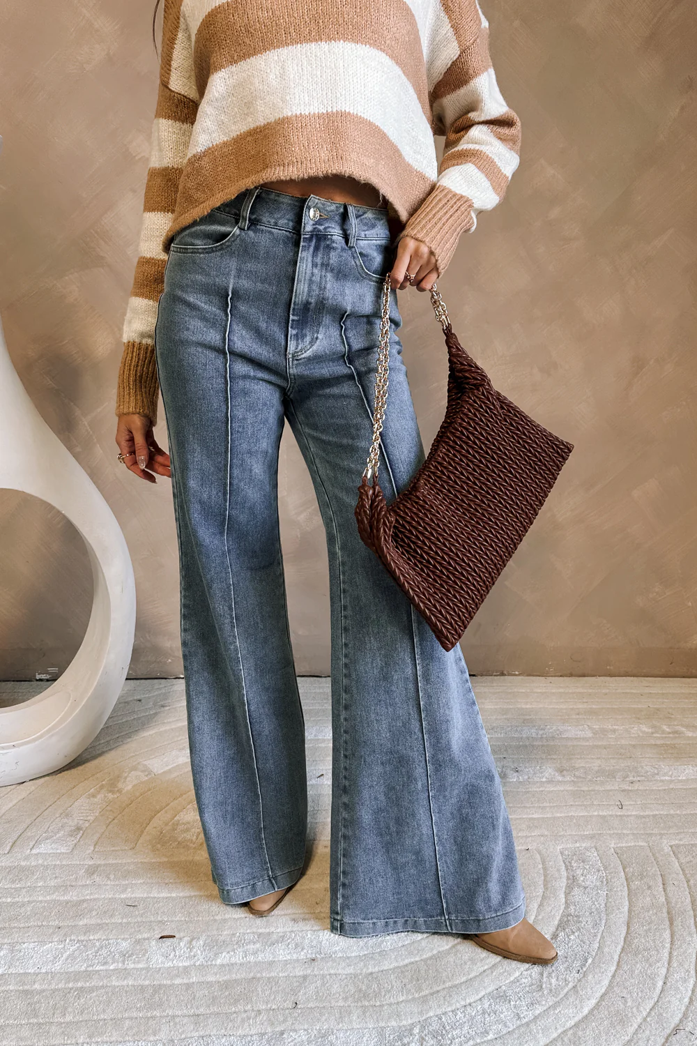 Angela Medium Wash Flare Jeans - Image 5