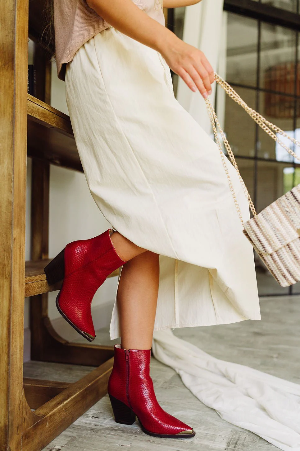 Frankie Western Ankle Red Boot - Image 2