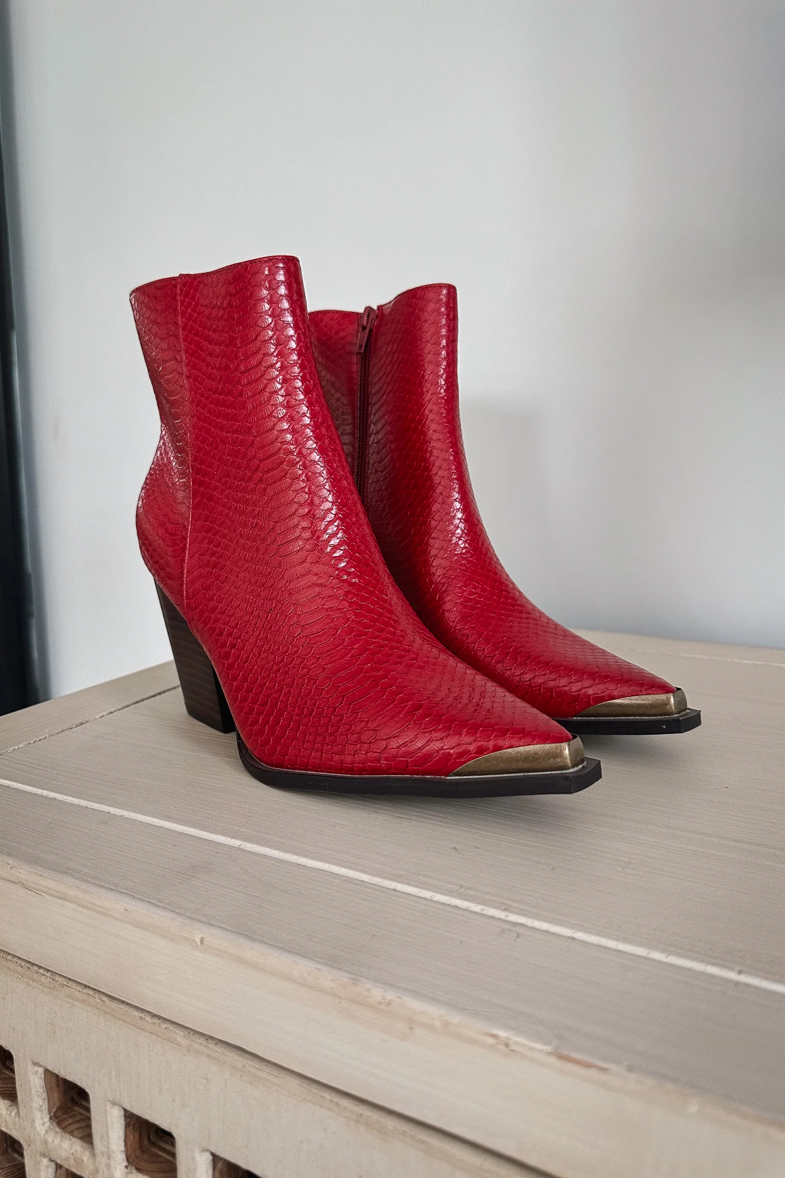 Frankie Western Ankle Red Boot - Image 6