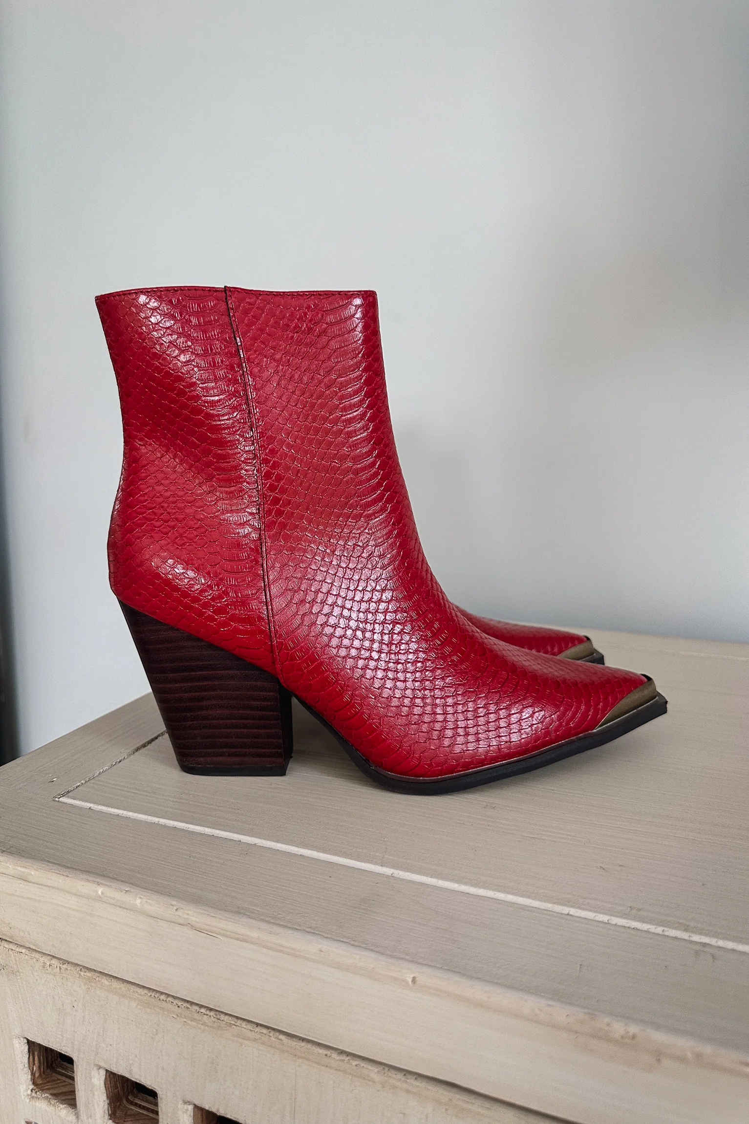 Frankie Western Ankle Red Boot - Image 7