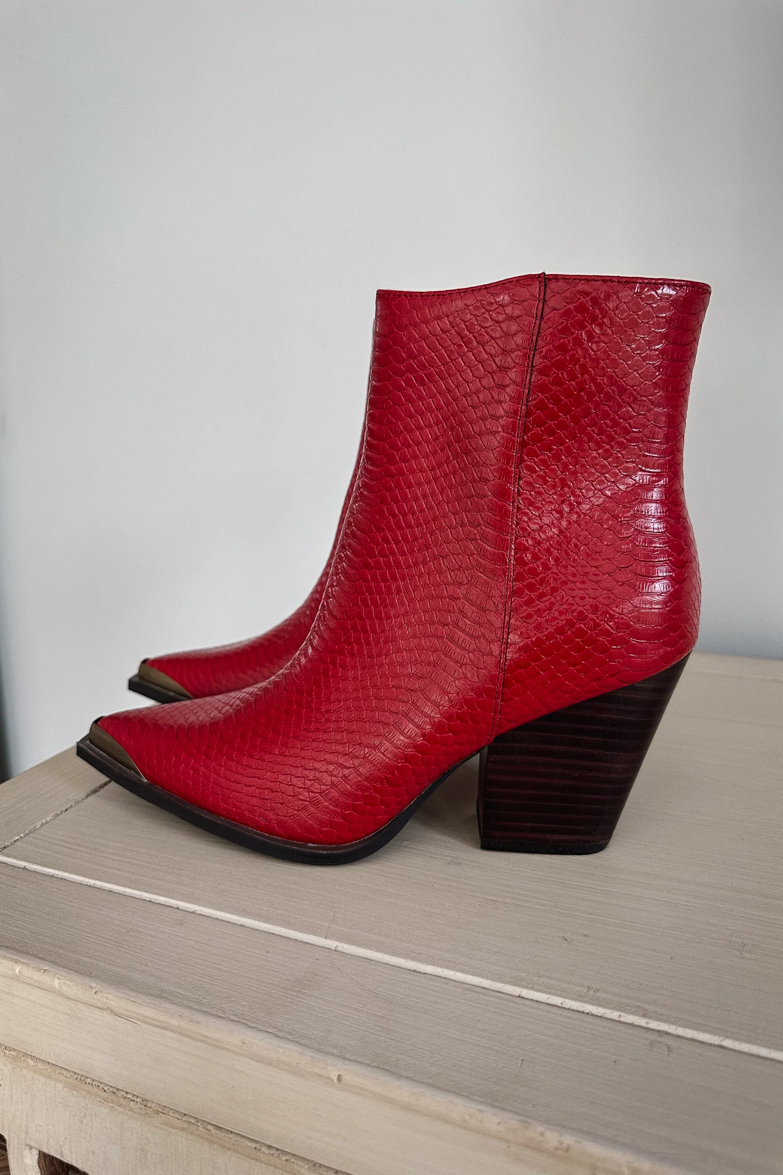 Frankie Western Ankle Red Boot - Image 8
