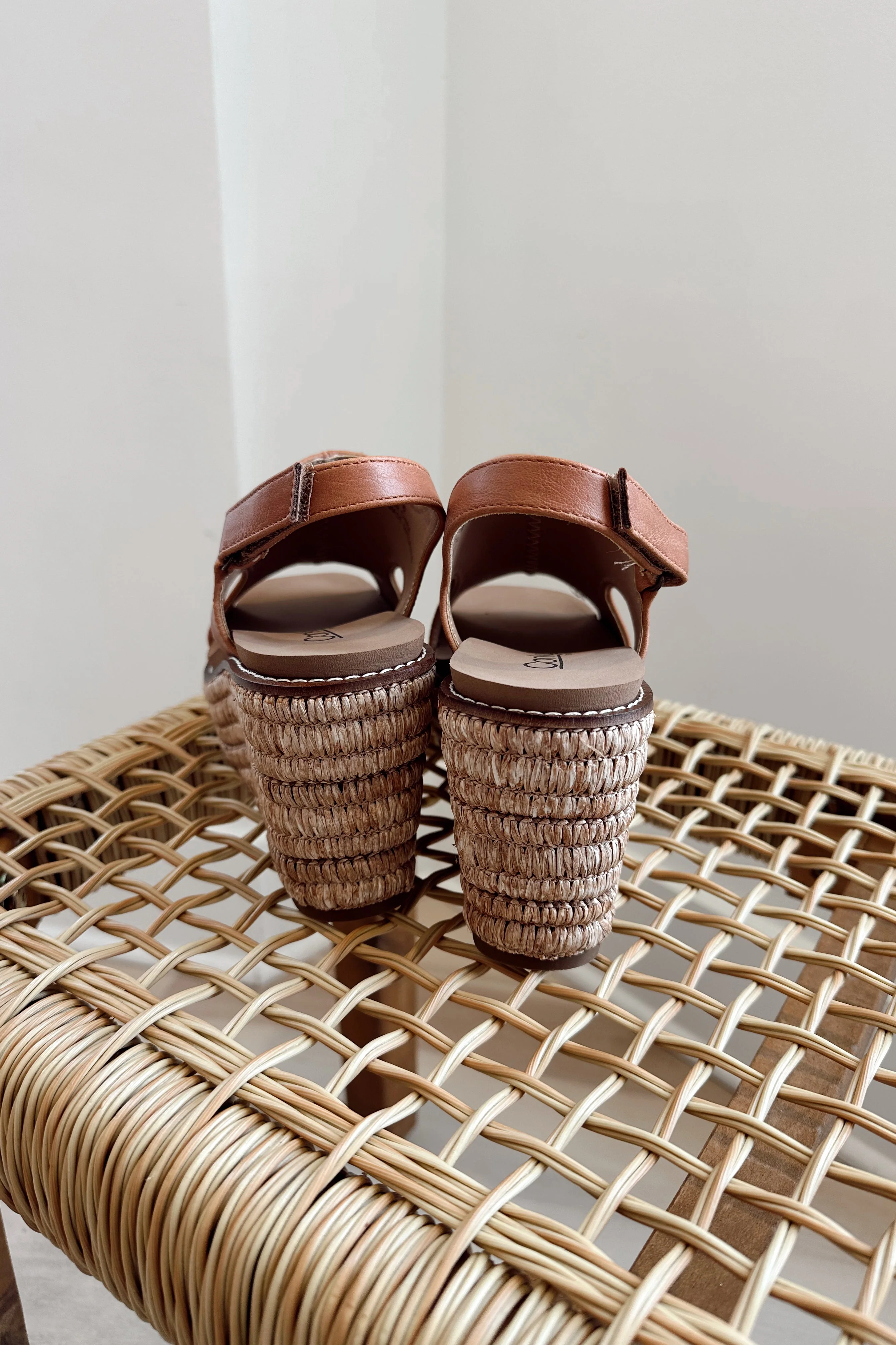 Corkys Freddie Cognac Smooth Wedge Sandal - Image 4
