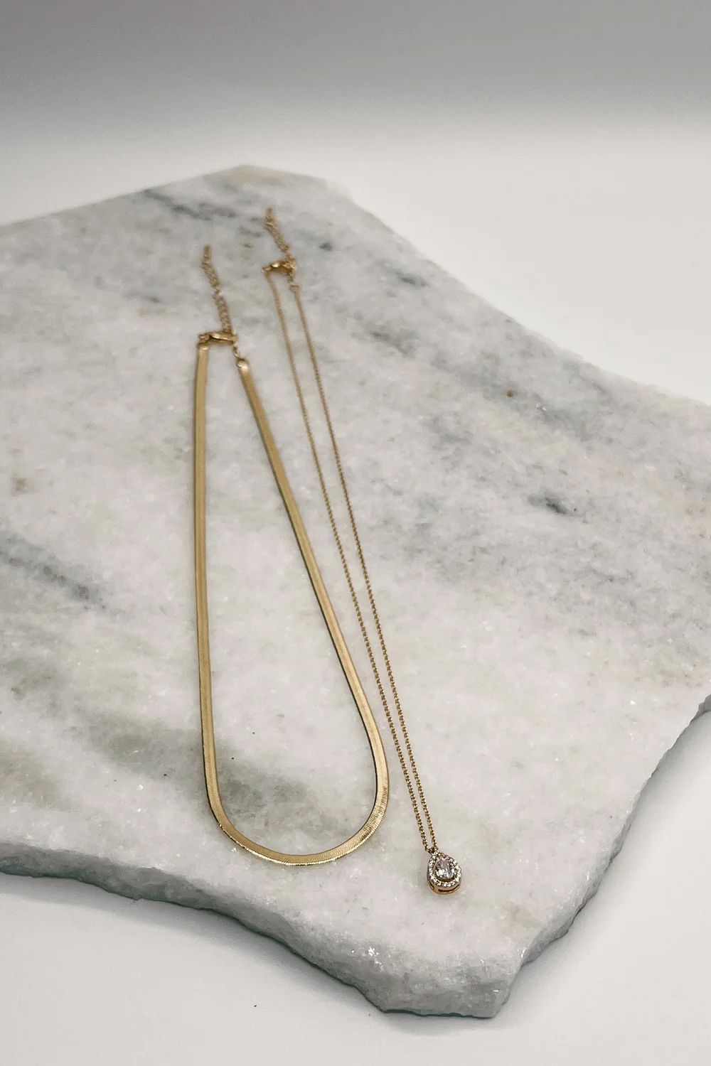 Freya Gold Layered Teardrop Necklace - Image 2