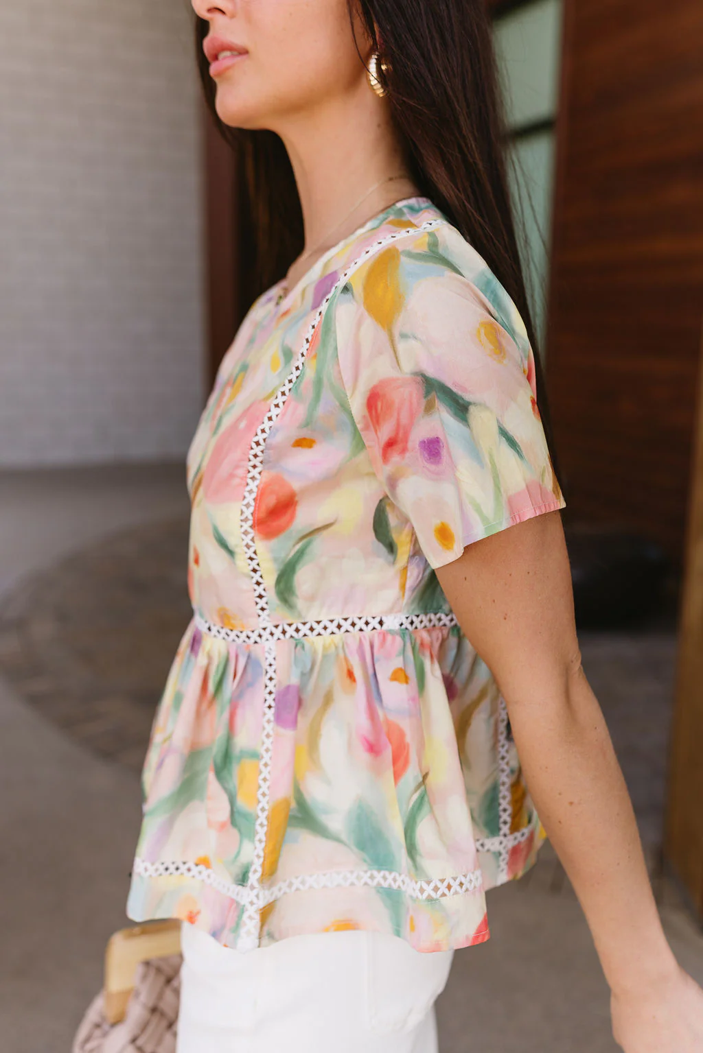 Freya Multi Watercolor Floral Top - Image 3