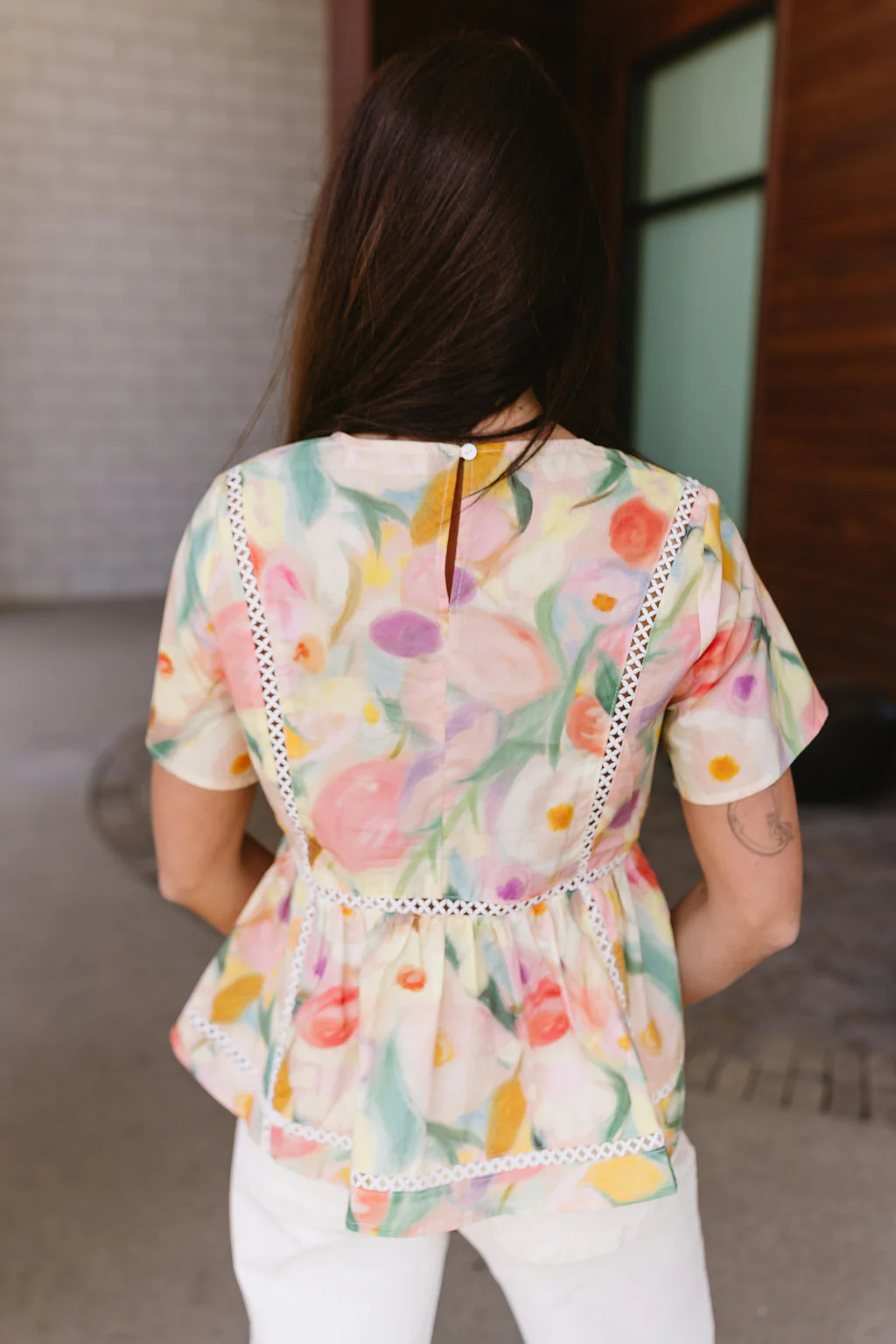 Freya Multi Watercolor Floral Top - Image 4