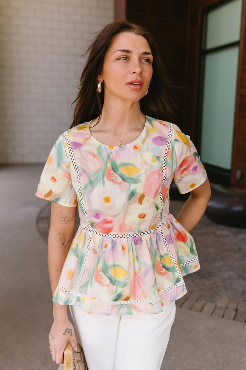 Freya Multi Watercolor Floral Top - Image 5