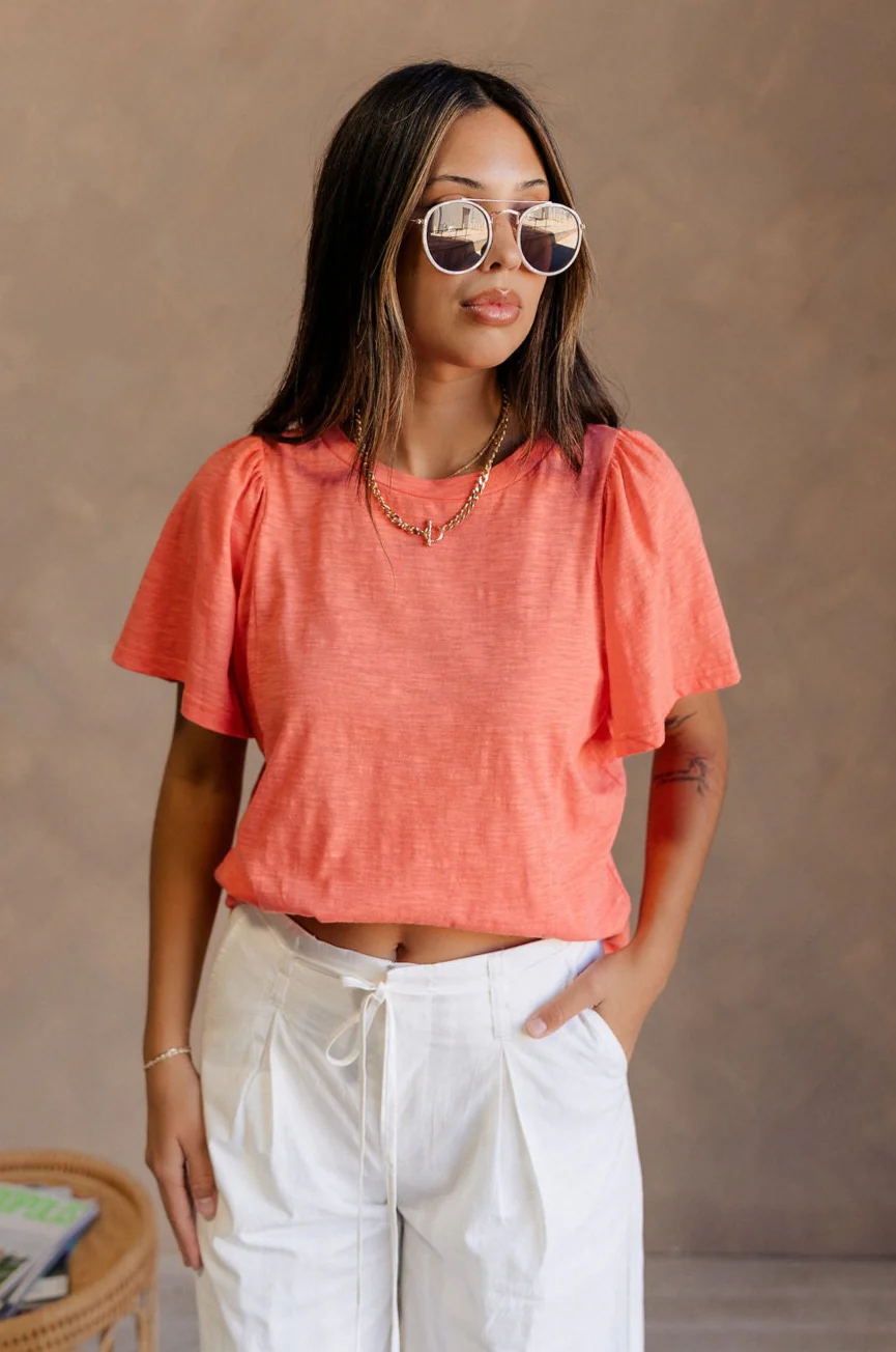 Harper Coral Short Sleeve Top - Image 3