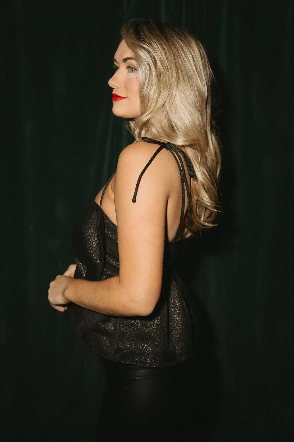 Jianna Bow Shimmer Peplum Tank - Image 5