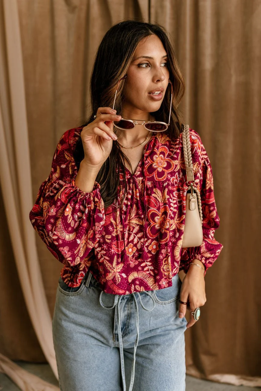 Malia Purple Multi Floral Top