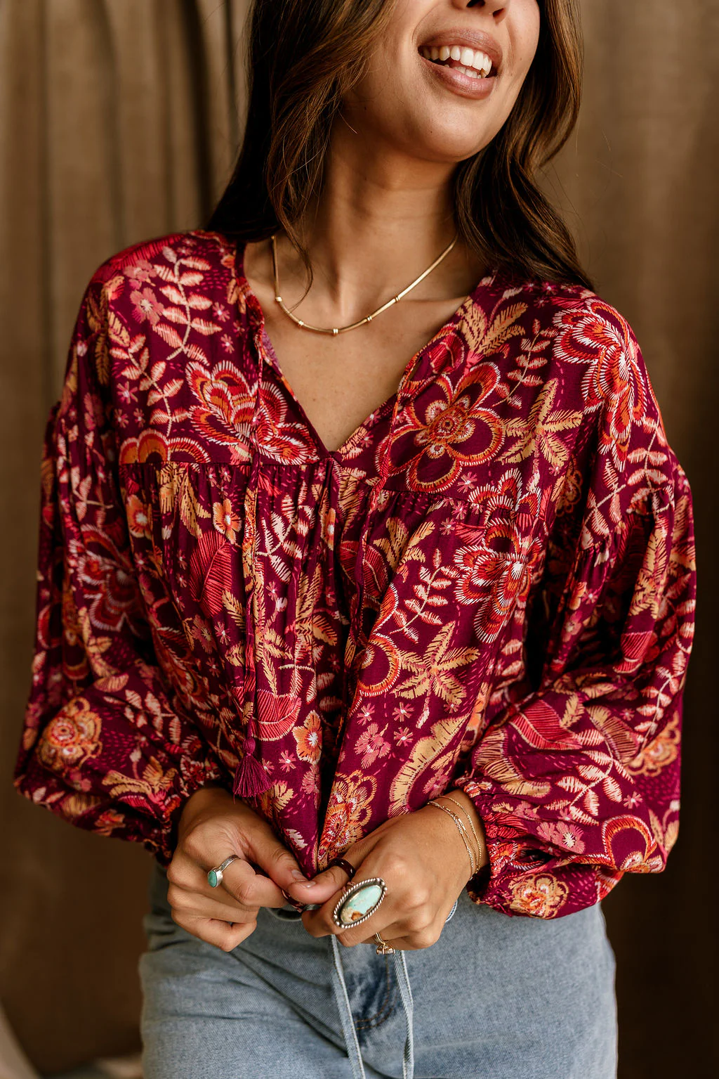 Malia Purple Multi Floral Top - Image 3