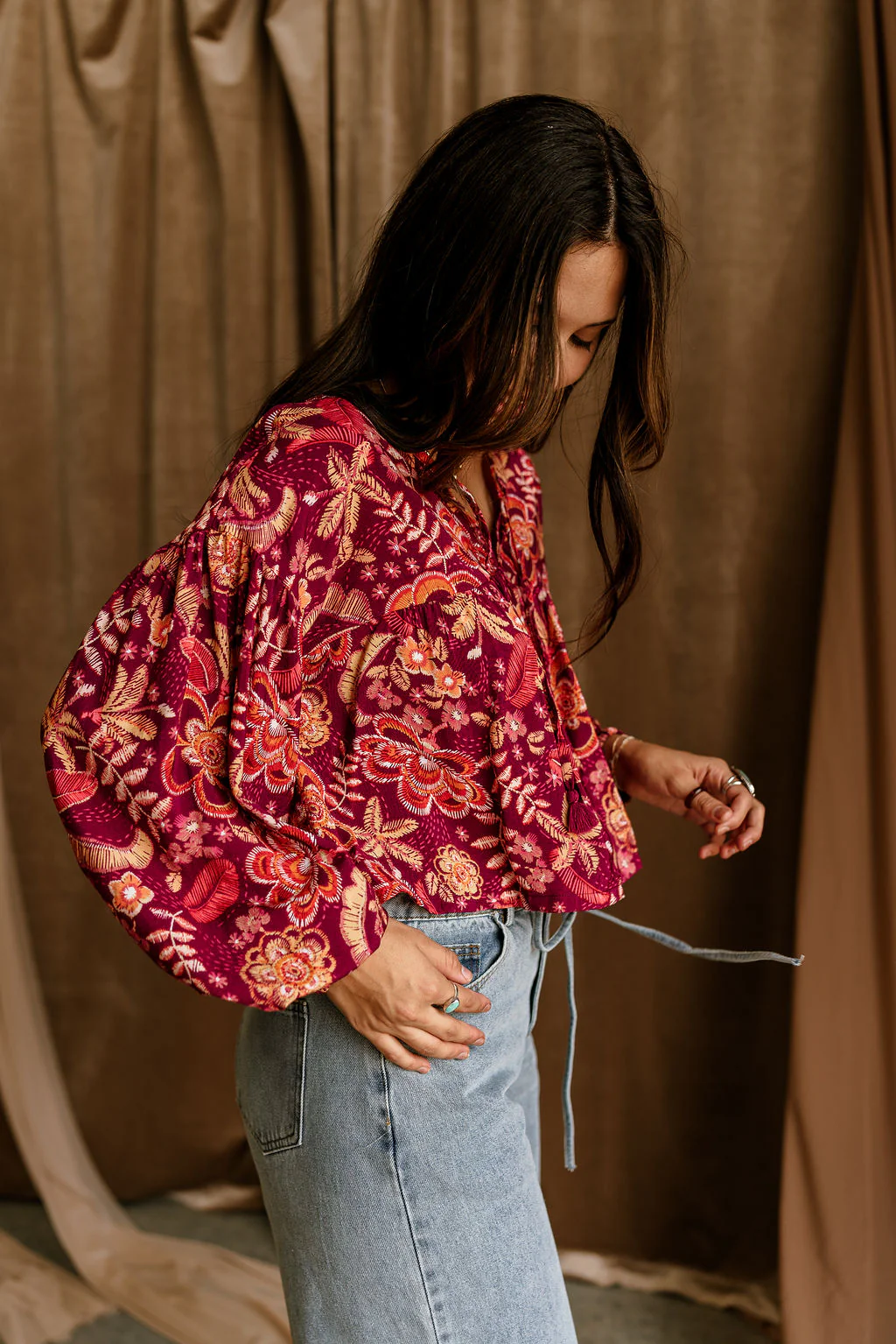 Malia Purple Multi Floral Top - Image 4