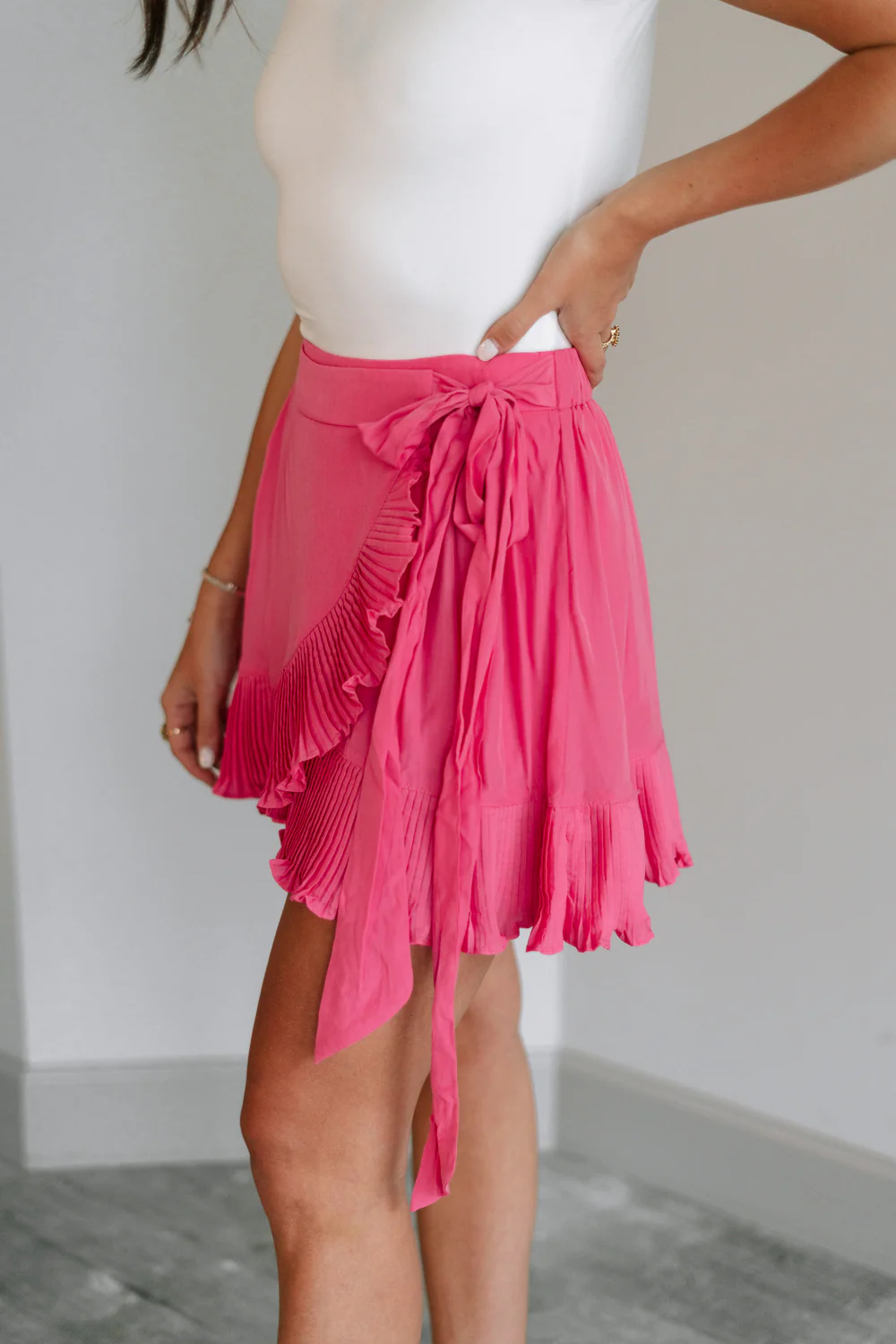 Gabriella Pink Ruffle Mini Skort - Image 3