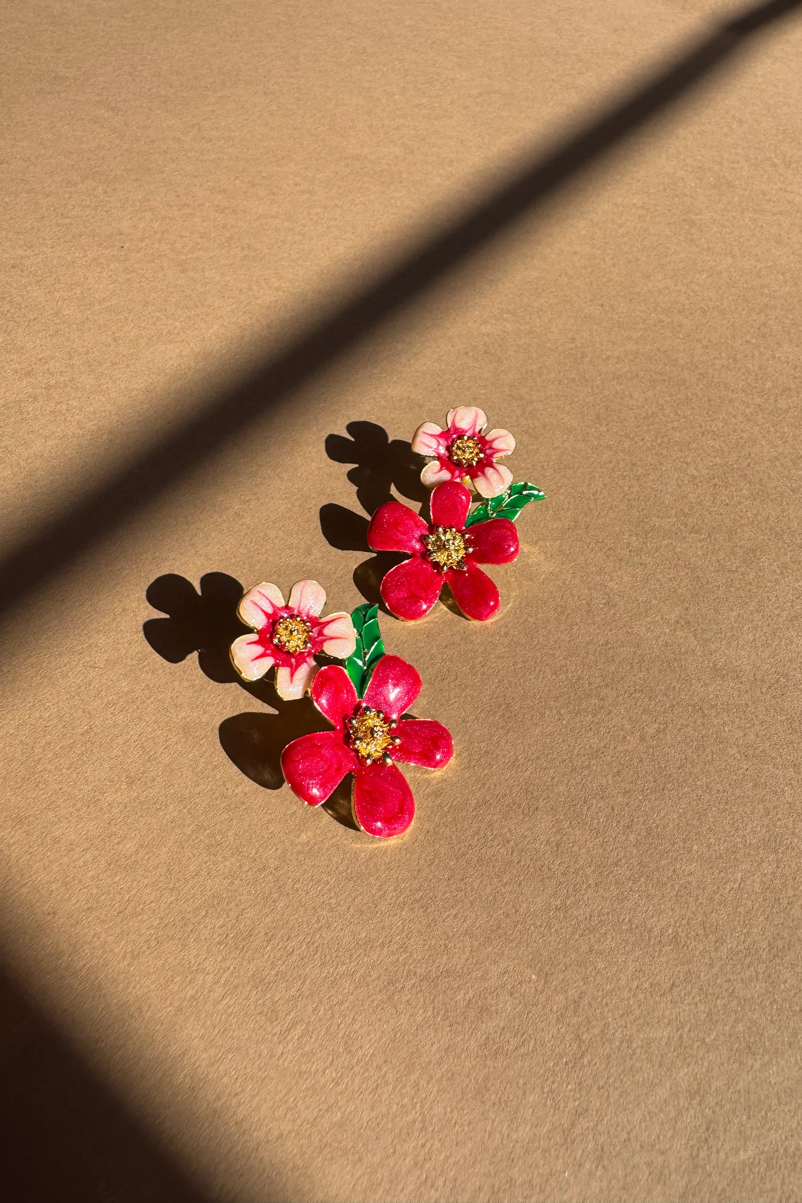 Gabriella Red & Pink Floral Earrings