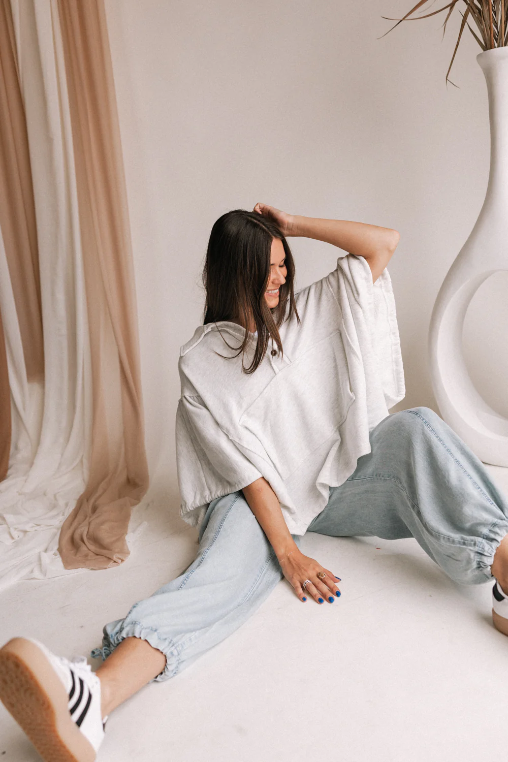 Genevieve Grey Oversized Top - Image 9