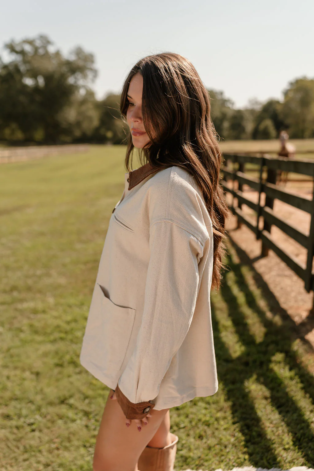 Georgia Cream & Brown Barn Jacket - Image 6