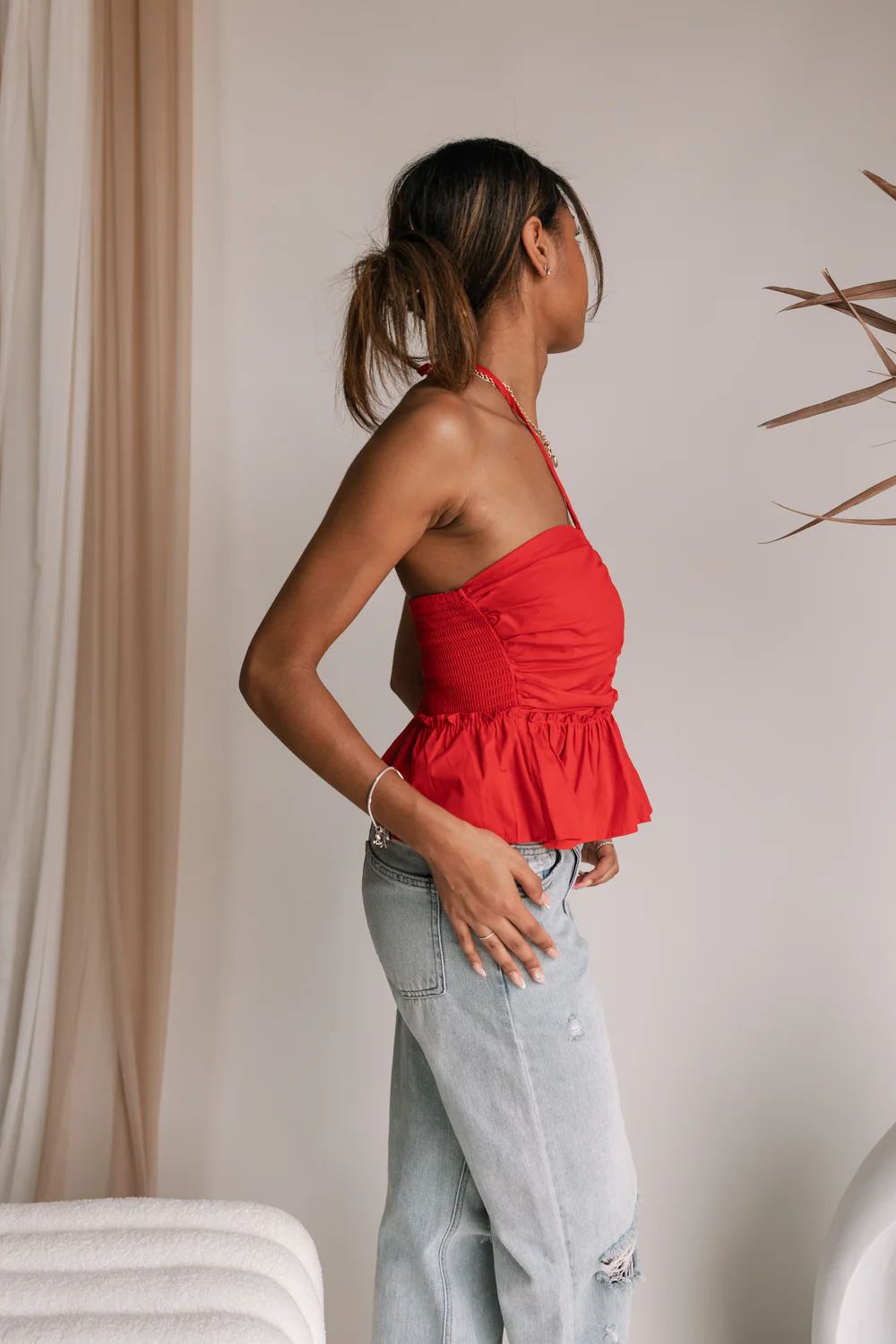 Georgia Red Halter Top - Image 3