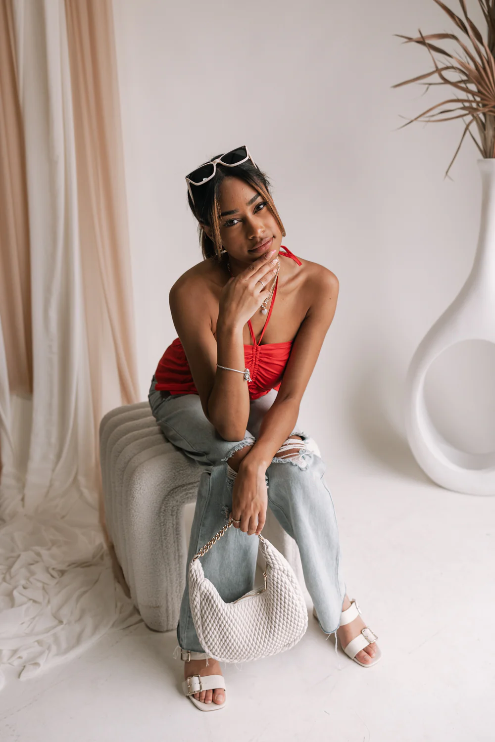 Georgia Red Halter Top - Image 4