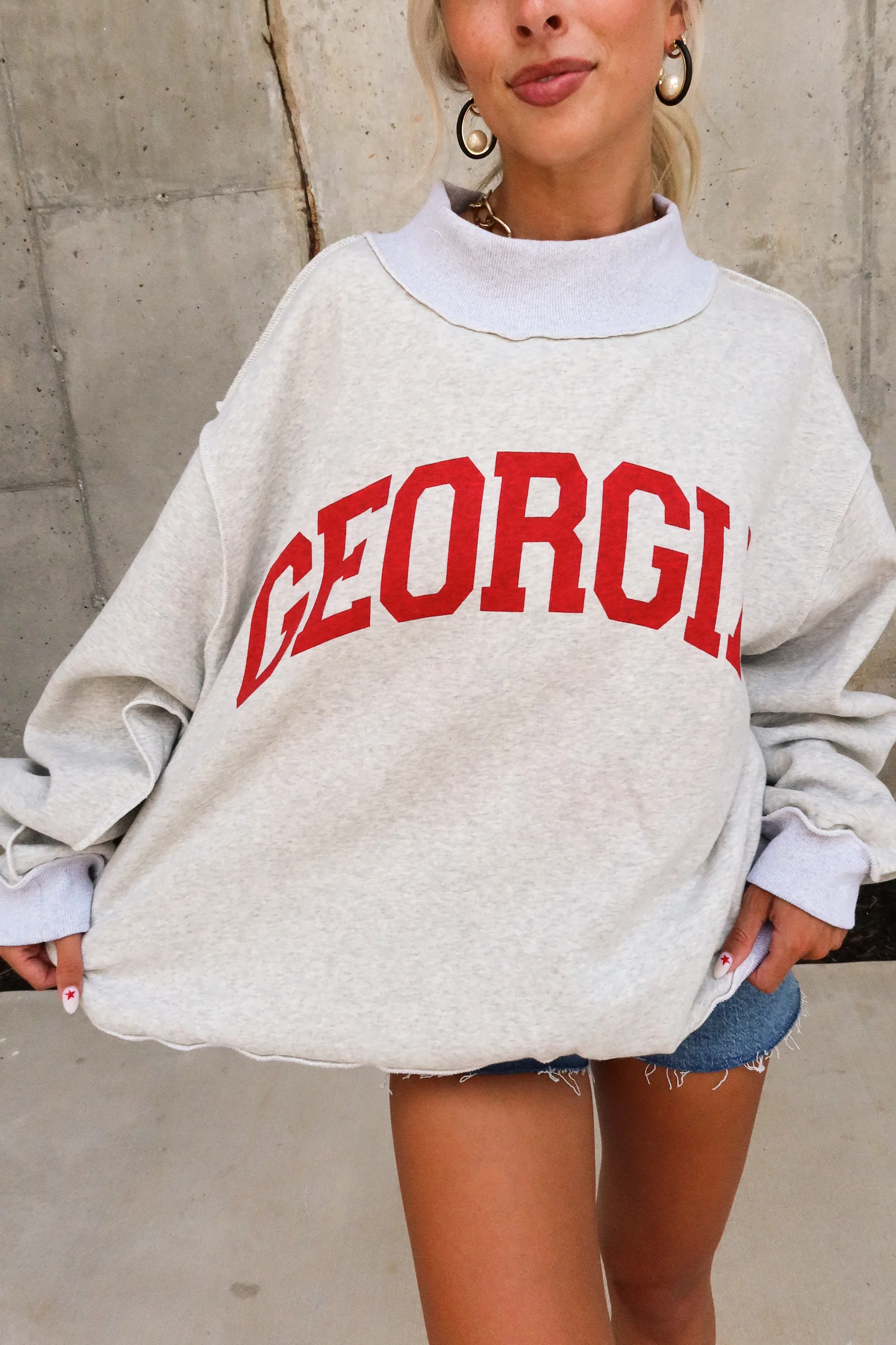 Georgia Reversible Mock Neck Sweatshirt - Image 2