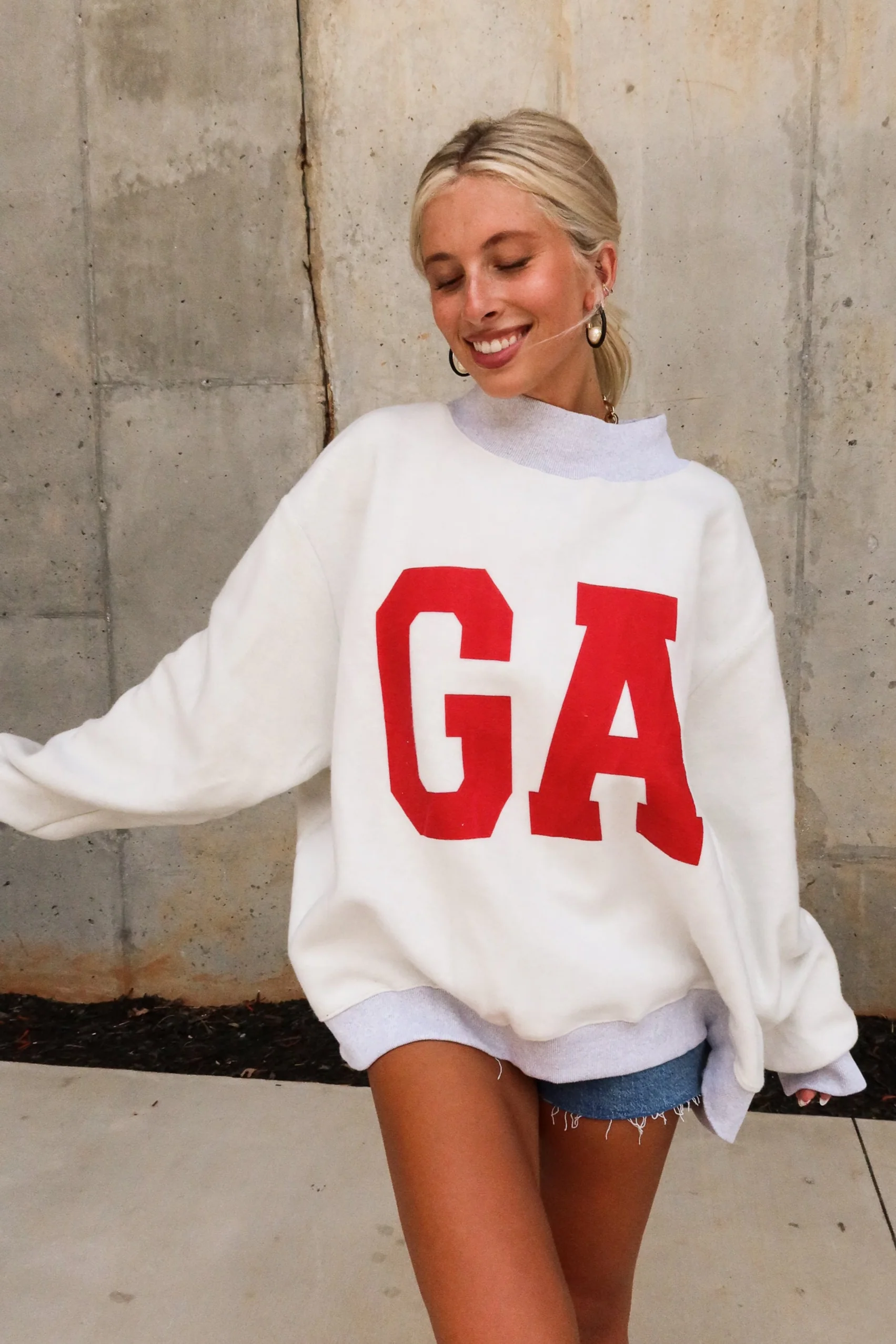 Georgia Reversible Mock Neck Sweatshirt - Image 3