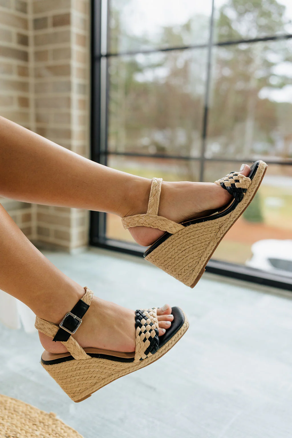 Getty Wedge Sandal in Black