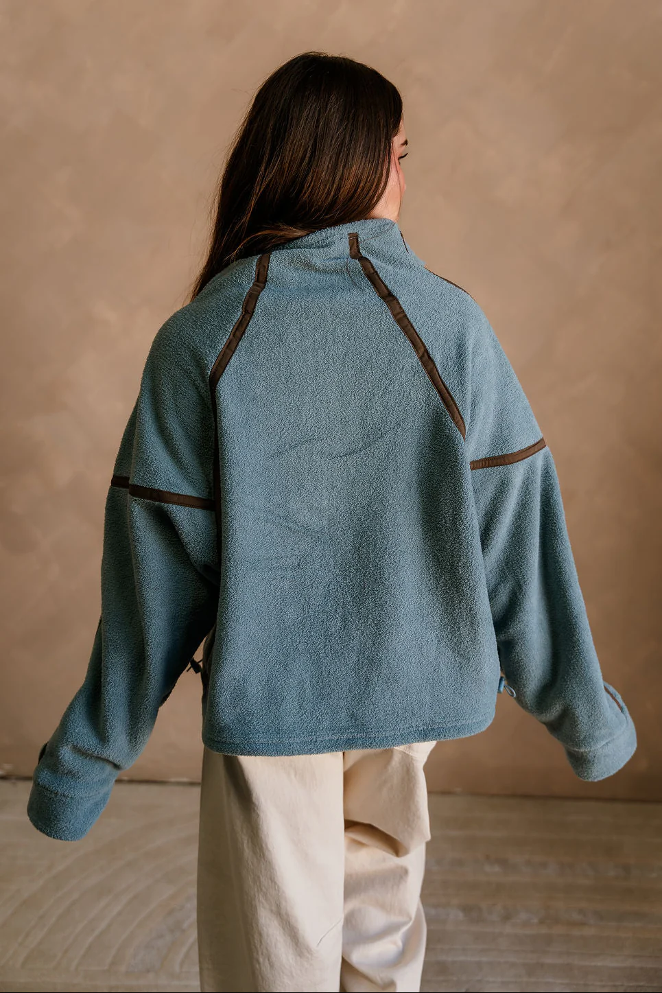 Gia Blue & Brown Quarter Zip Pullover - Image 6