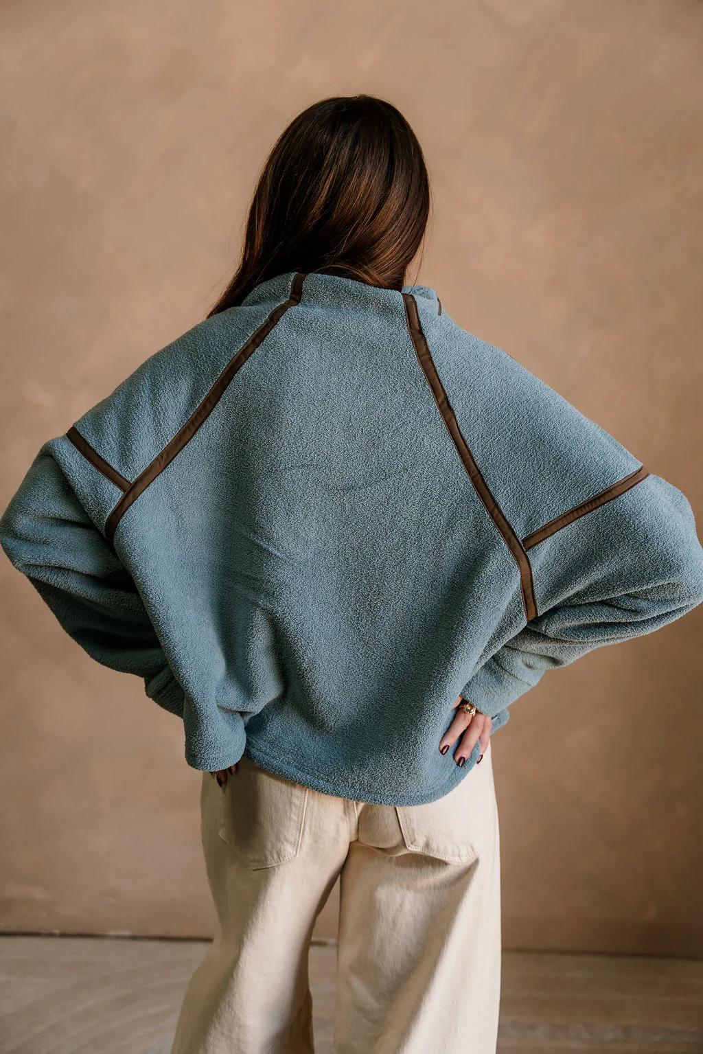 Gia Blue & Brown Quarter Zip Pullover - Image 7