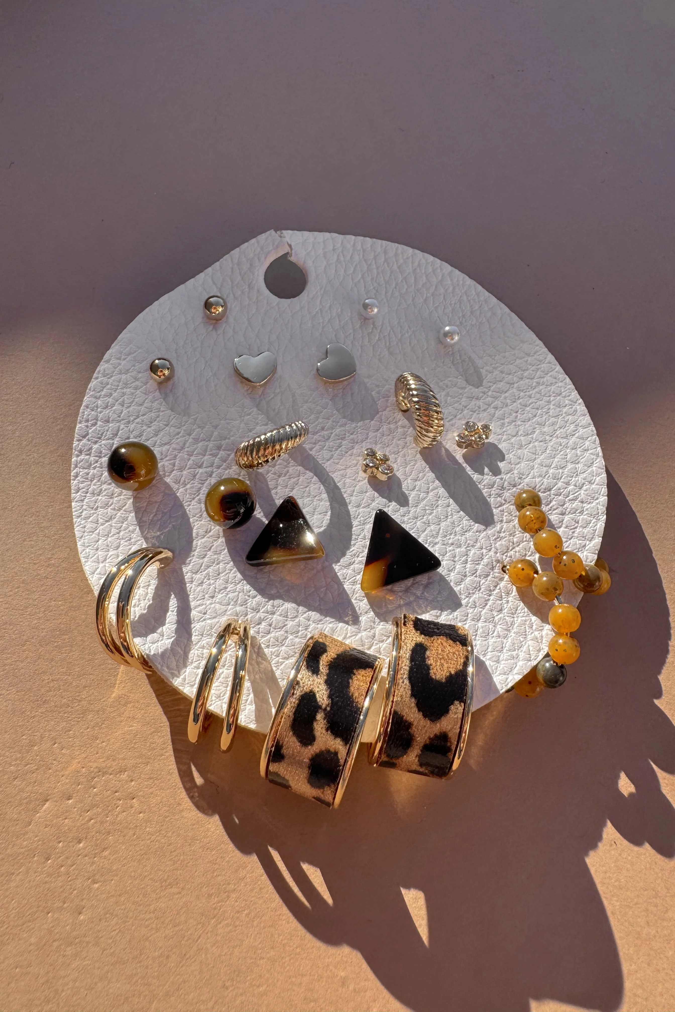 Gia Cheetah & Gold Multi Earring Set
