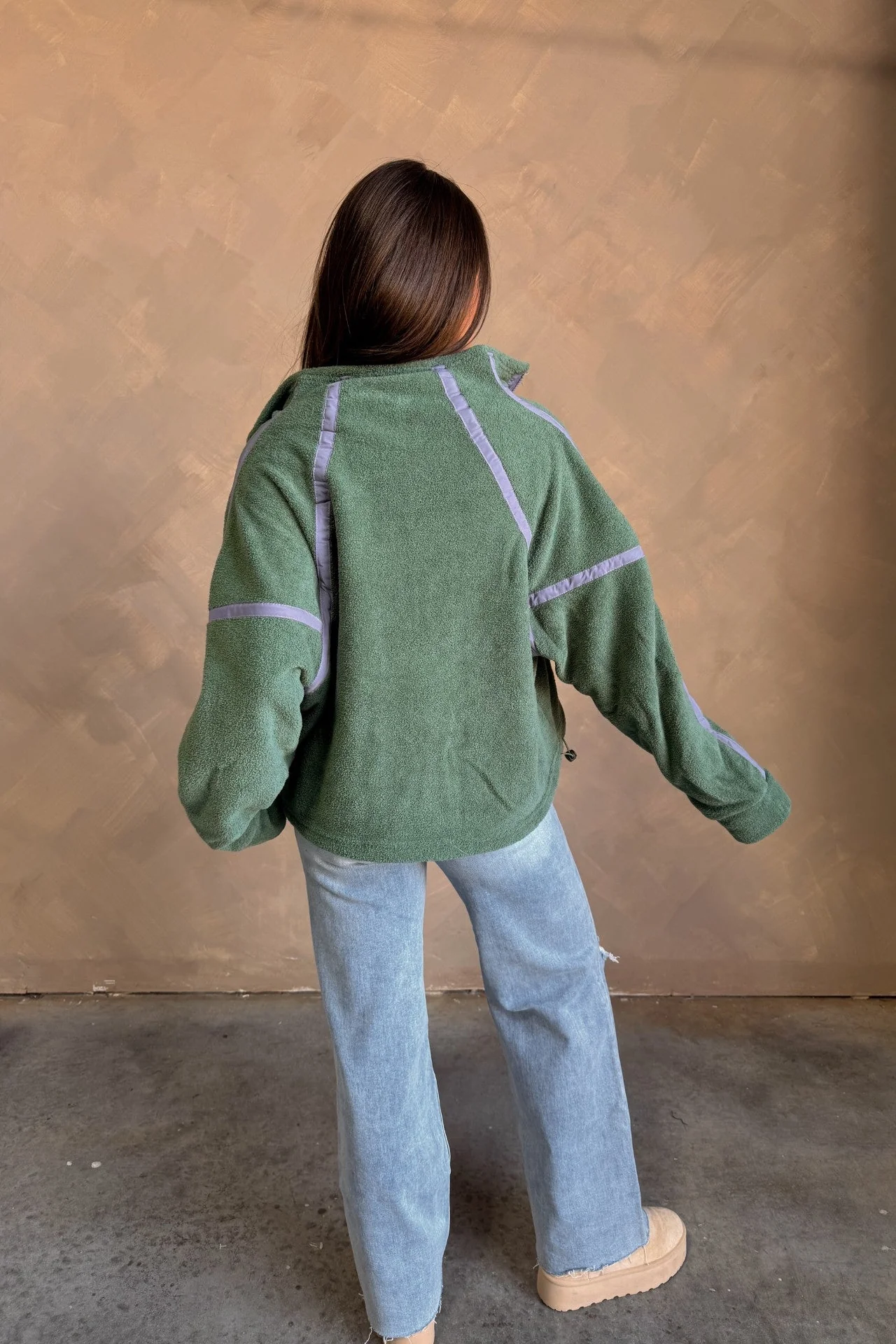 Gia Green & Lavender Quarter Zip Pullover - Image 18