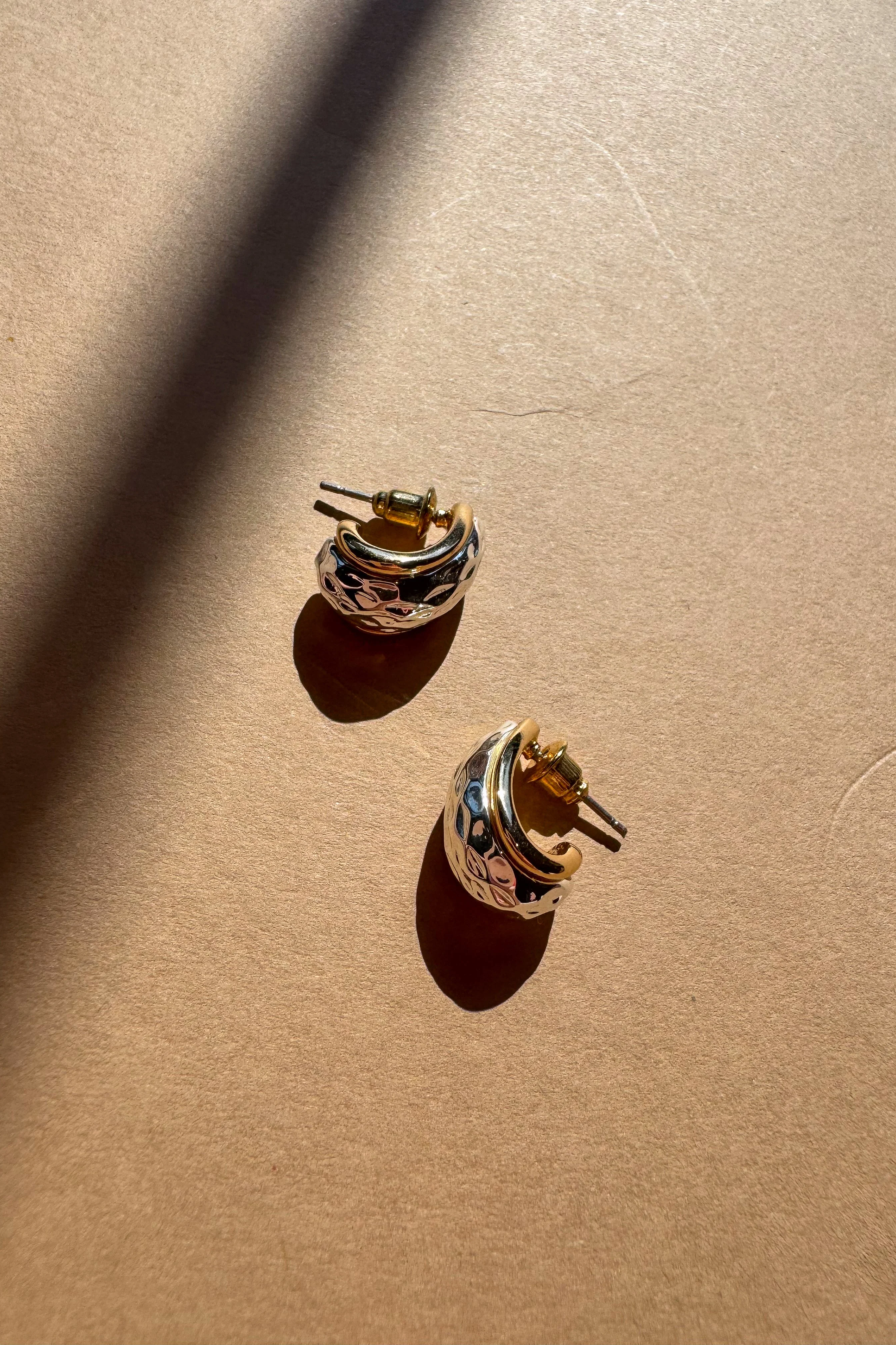 Giada Hammered Silver & Gold Scooped Earrings