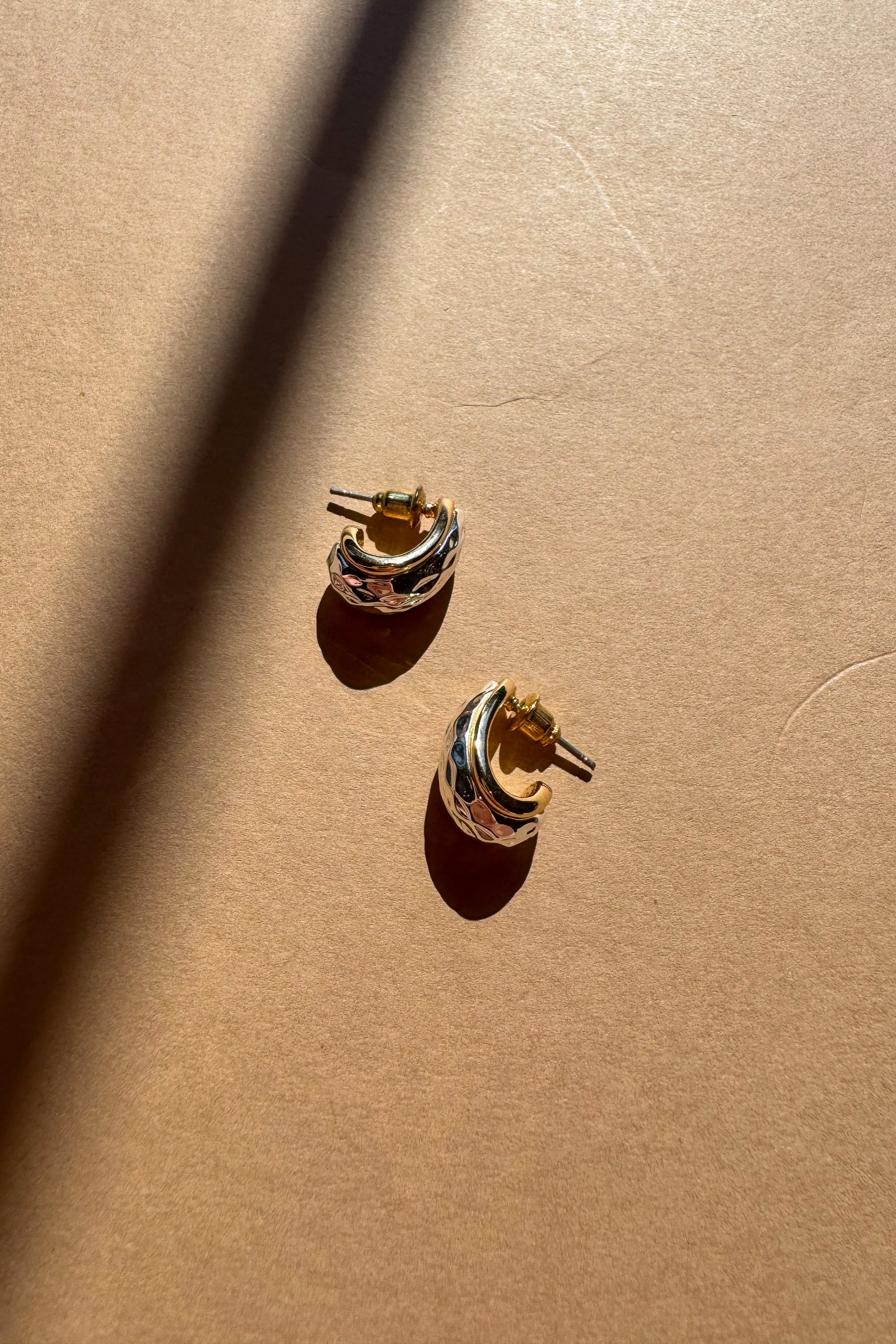 Giada Hammered Silver & Gold Scooped Earrings - Image 3