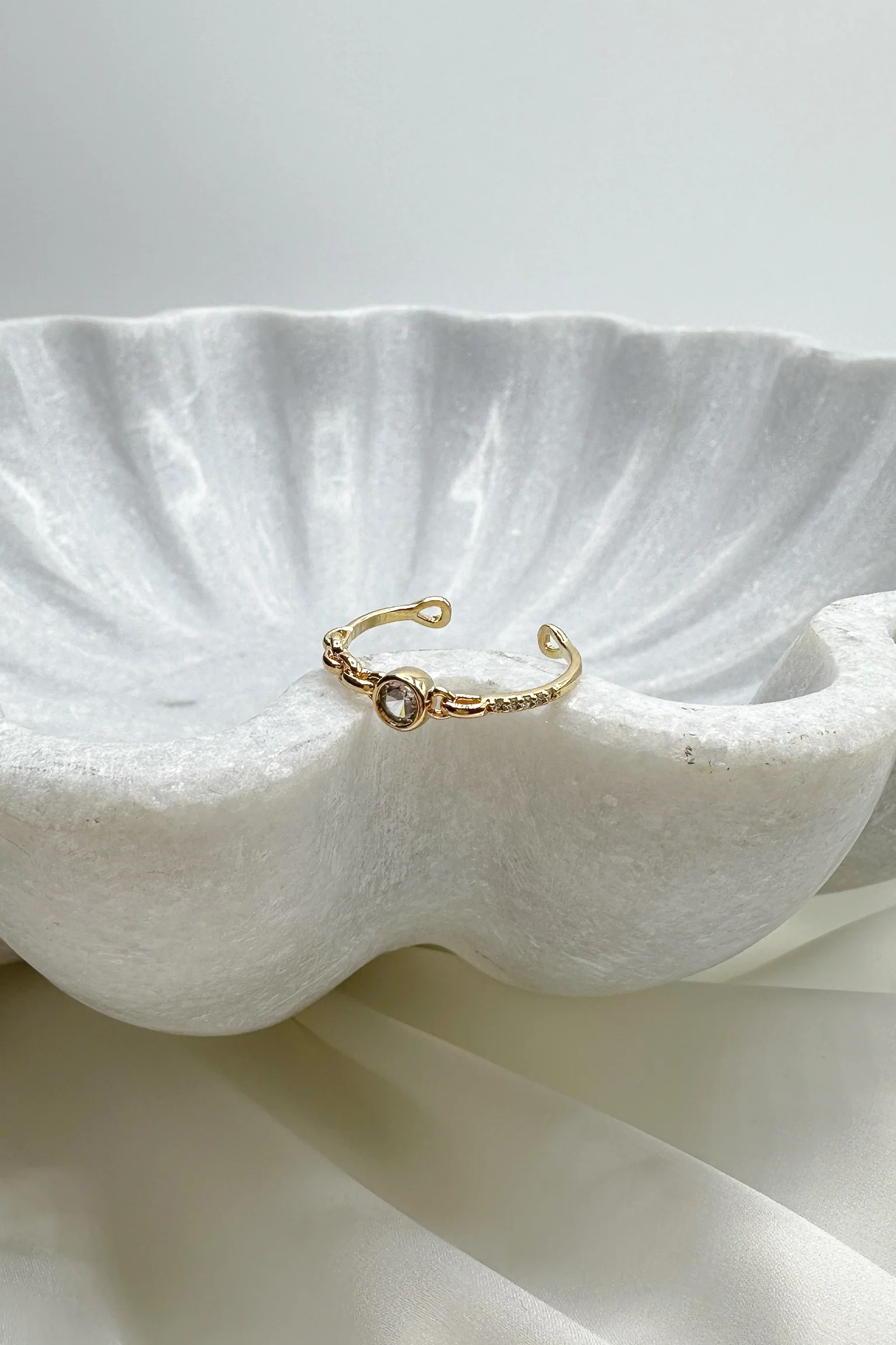 Gianna Gold Rhinestone Chain Ring