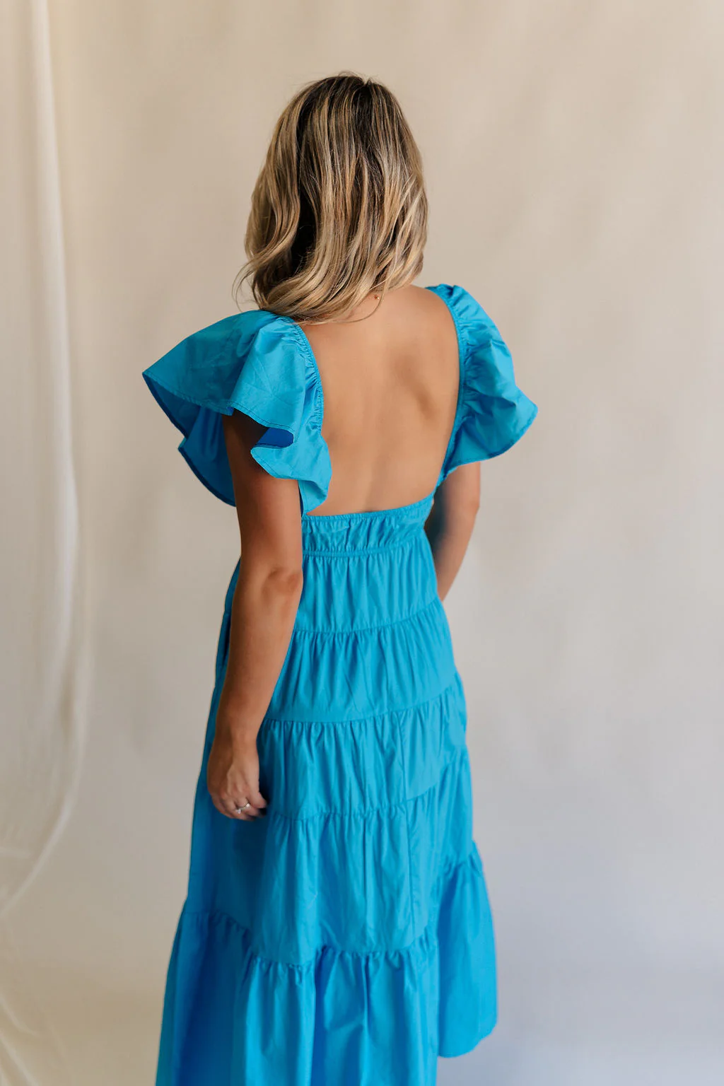 Gianna Aqua Ruffle Short Sleeve Tiered Maxi Dress - Image 13