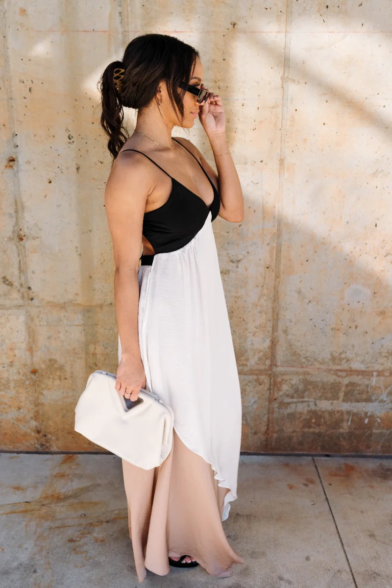 Gianna Taupe Multi Midi Layered Dress - Image 6
