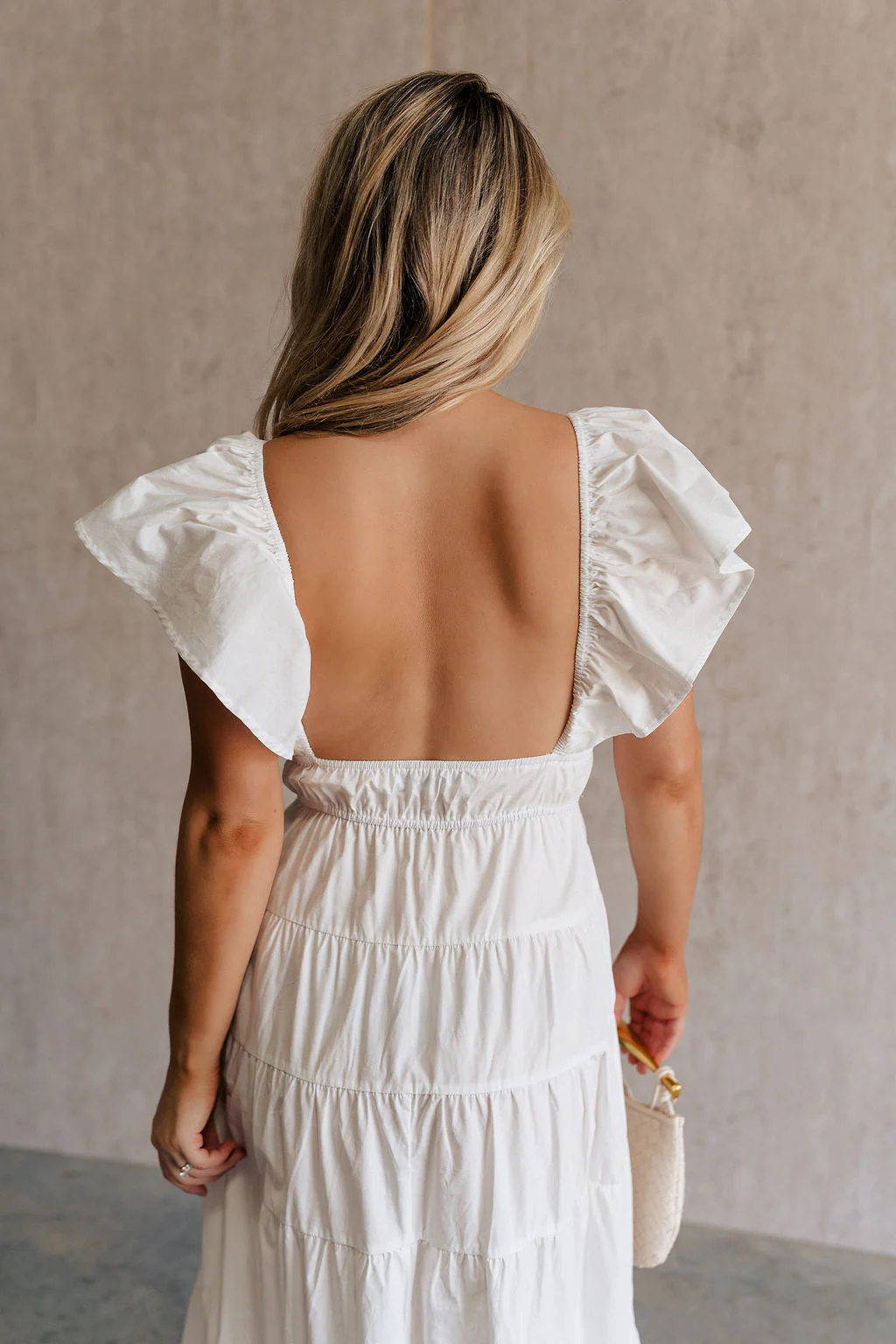 Gianna White Ruffle Short Sleeve Tiered Maxi Dress - Image 7