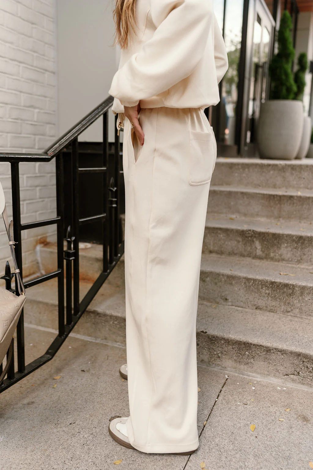 Gigi Cream Drawstring Wide Leg Pants - Image 6