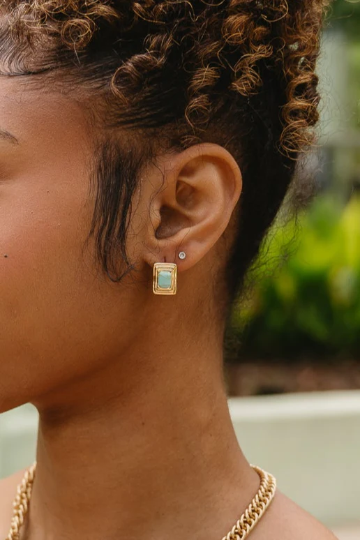 Giselle Gold Dipped & Turquoise Earrings