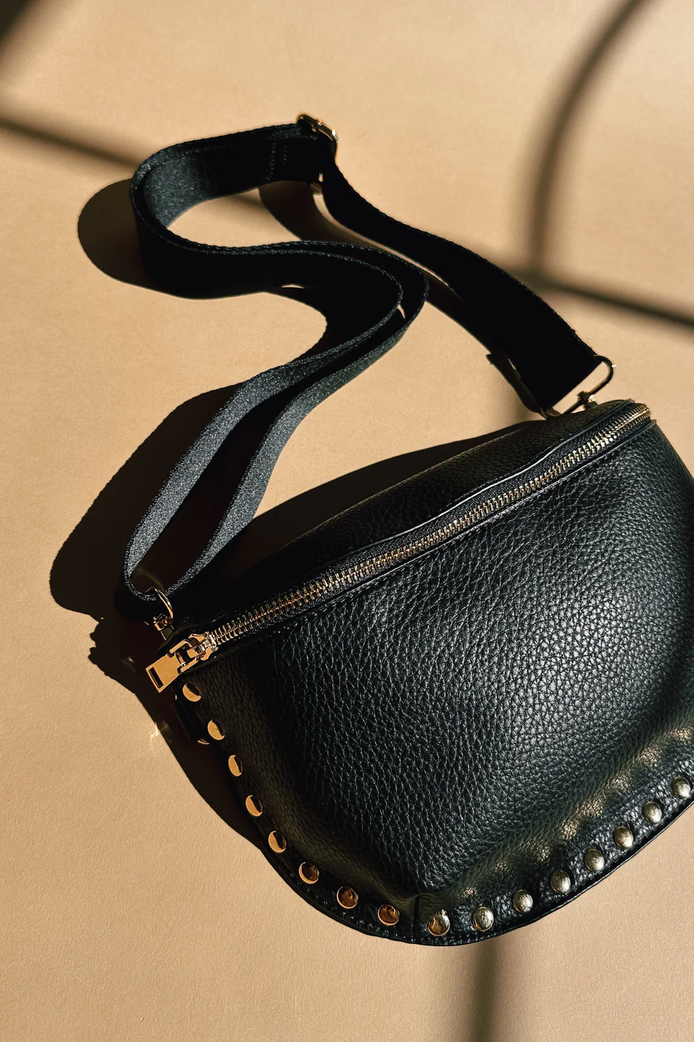 Gizelle Black & Gold Embellished Sling Bag