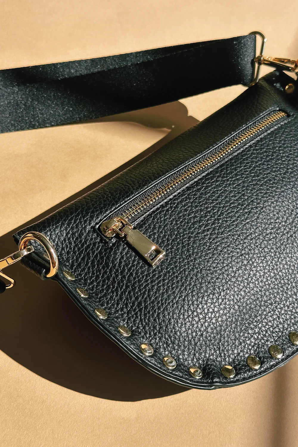 Gizelle Black & Gold Embellished Sling Bag - Image 11