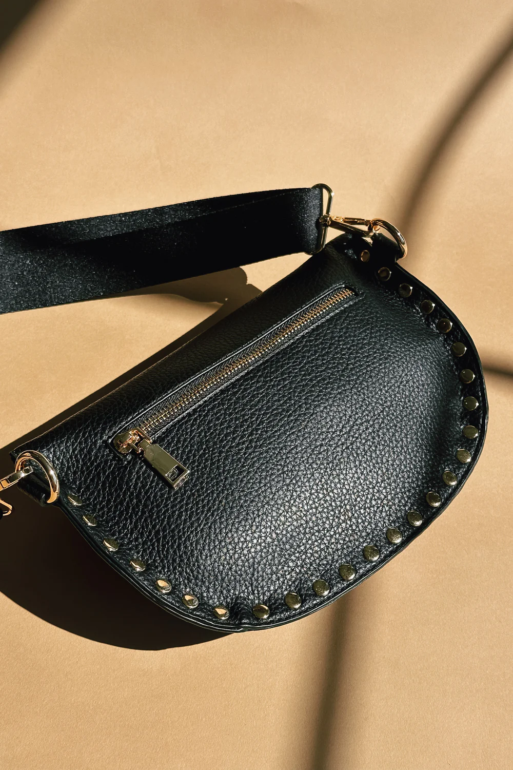 Gizelle Black & Gold Embellished Sling Bag - Image 12