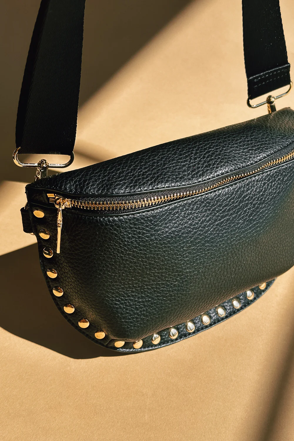 Gizelle Black & Gold Embellished Sling Bag - Image 3