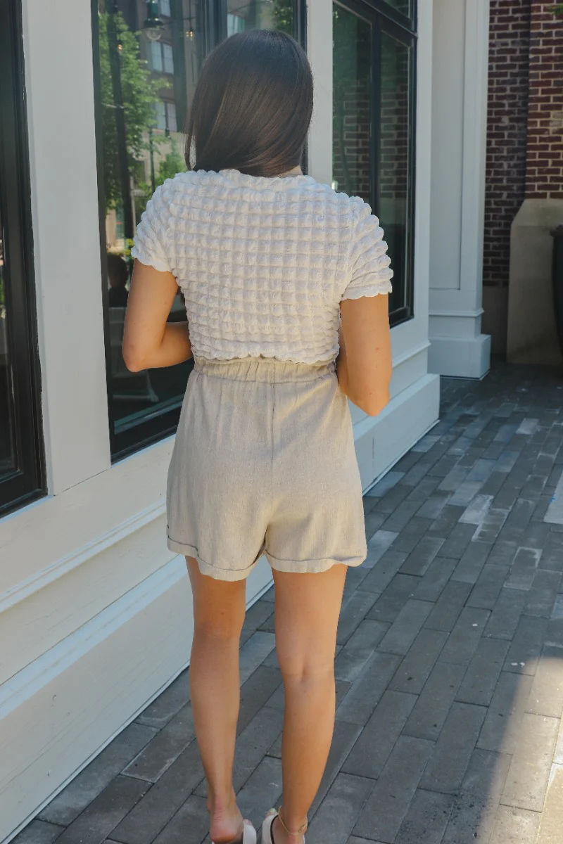 Going Coastal Shorts in Oatmeal - Image 4