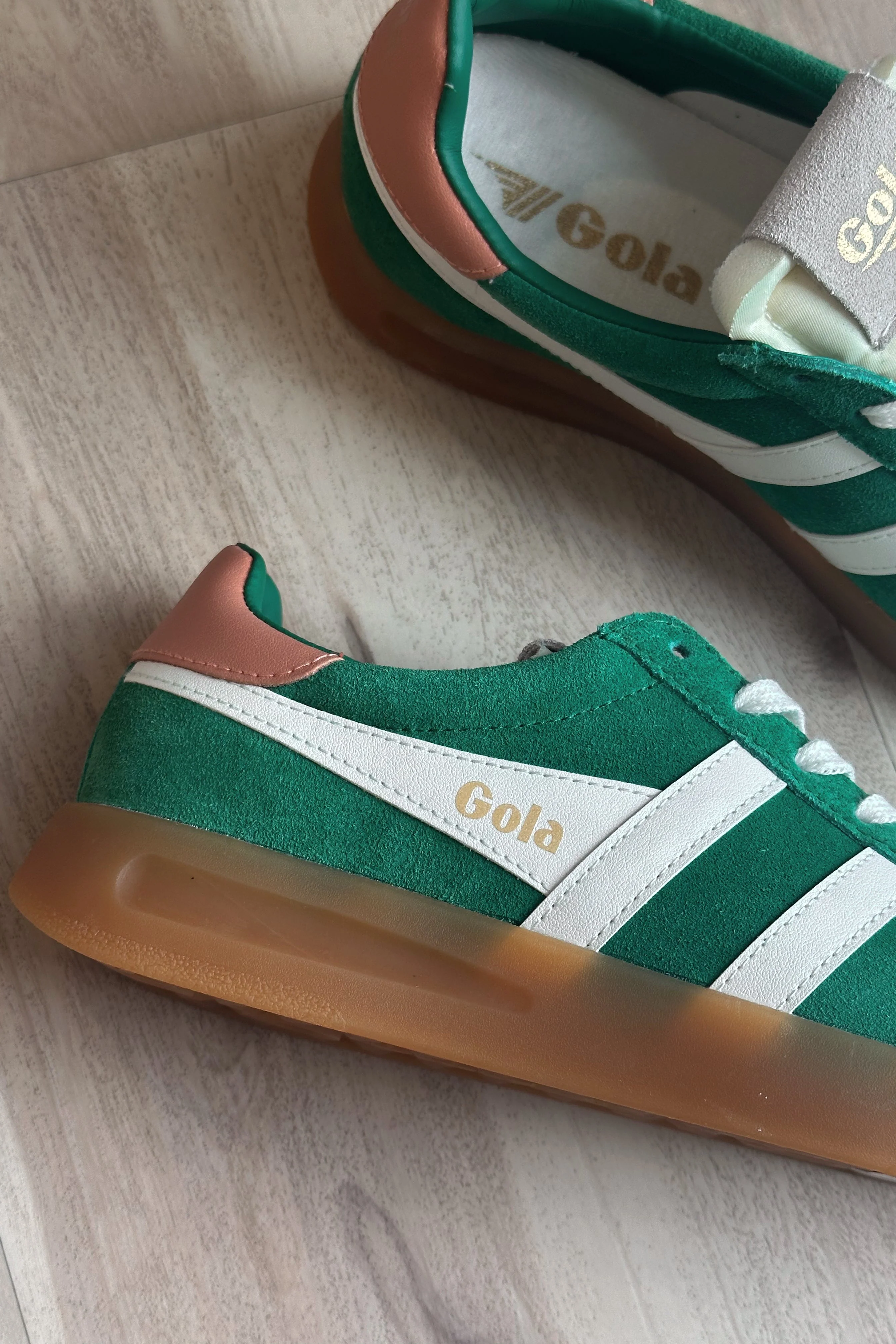 Gola Cyclone Emerald Terracotta Suede Sneaker - Image 5