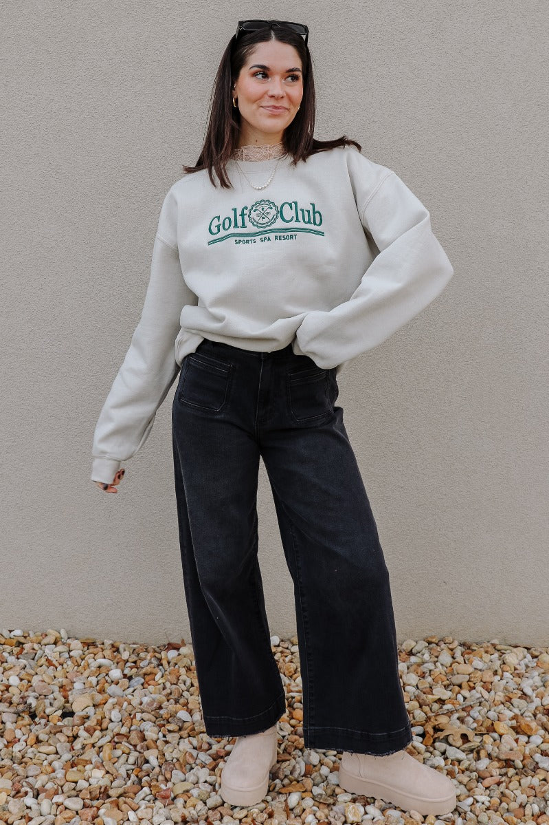 Golf Club Beige & Green Sweatshirt - Image 2