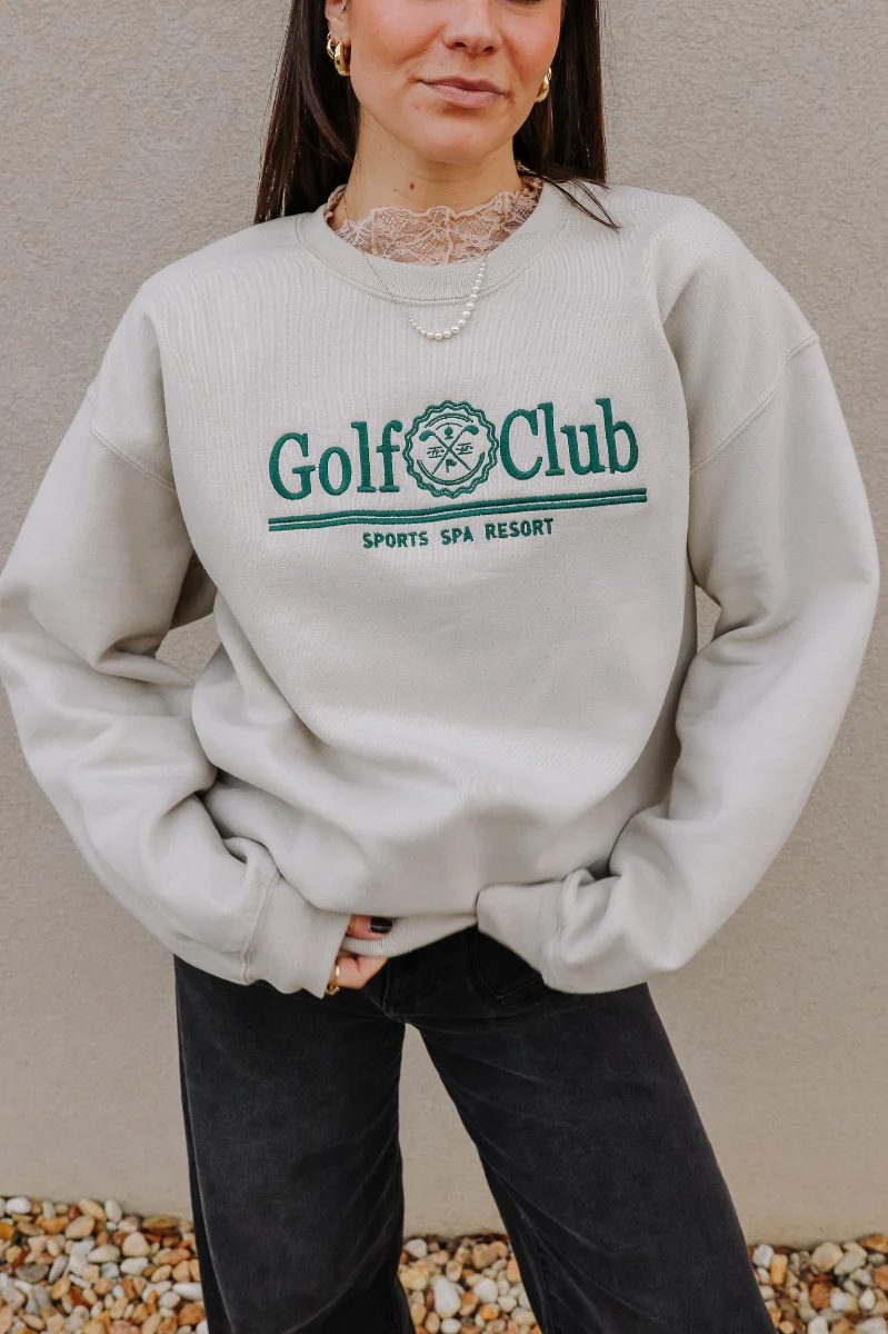 Golf Club Beige & Green Sweatshirt - Image 3