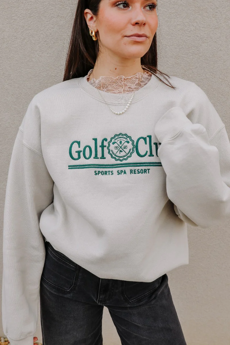 Golf Club Beige & Green Sweatshirt - Image 4