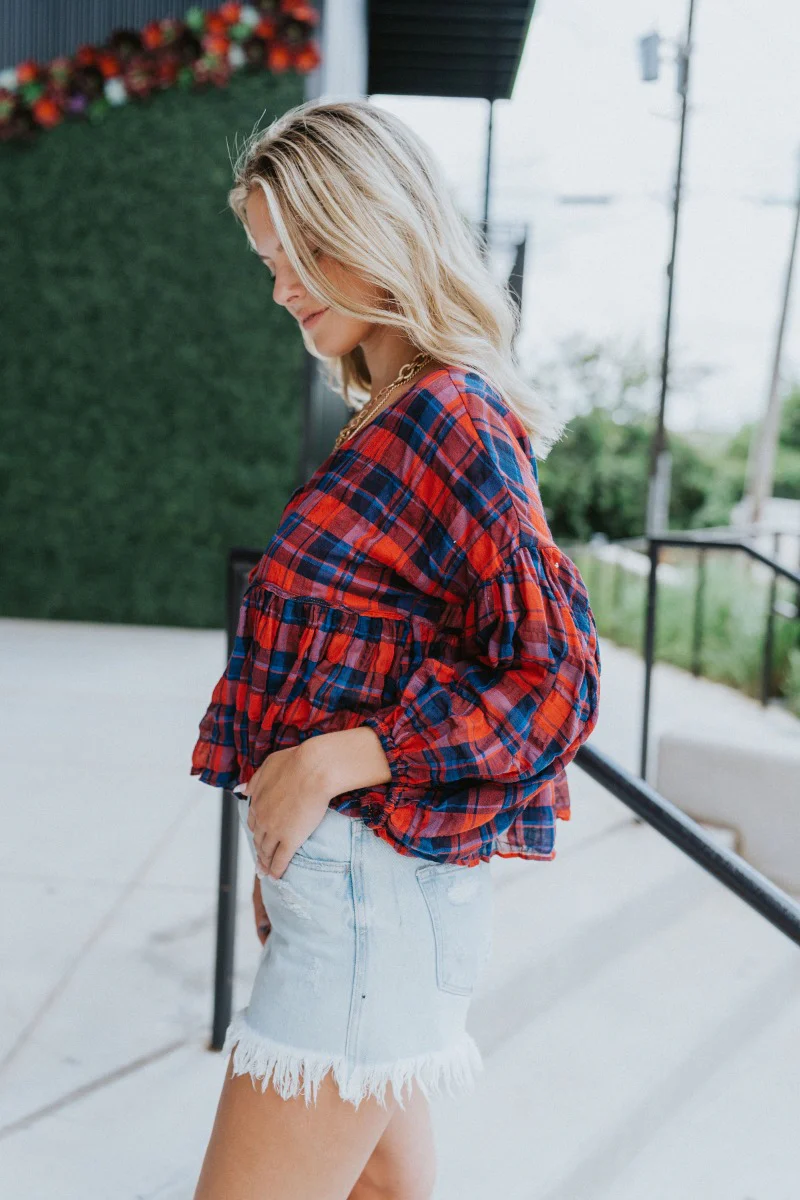 Good Life Plaid Top - Image 6