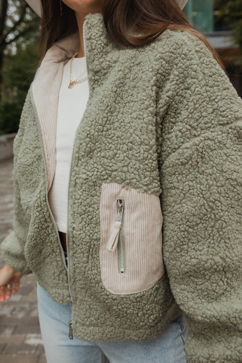 Good Morning Teddy Jacket in Sage - Image 3
